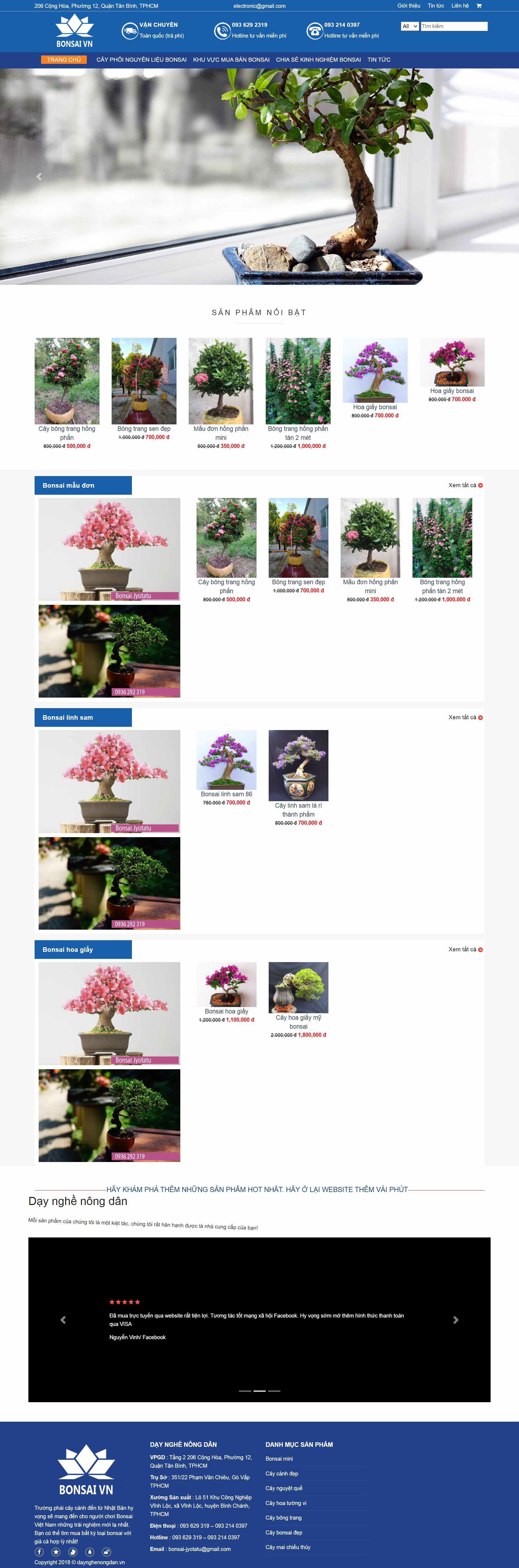 Thiết kế Website Web cây cảnh đẹp - daynghenongdanvn
