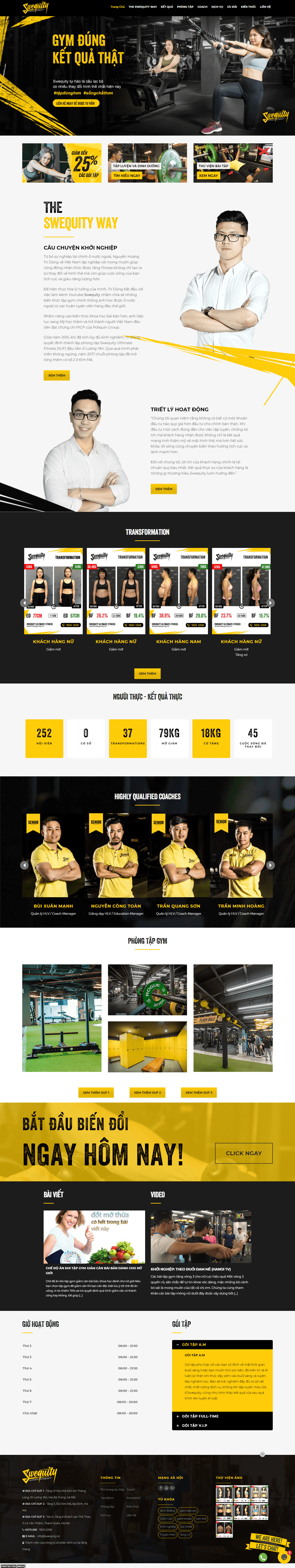 Thiết kế Website Web phòng tập Fitness - swequityvn