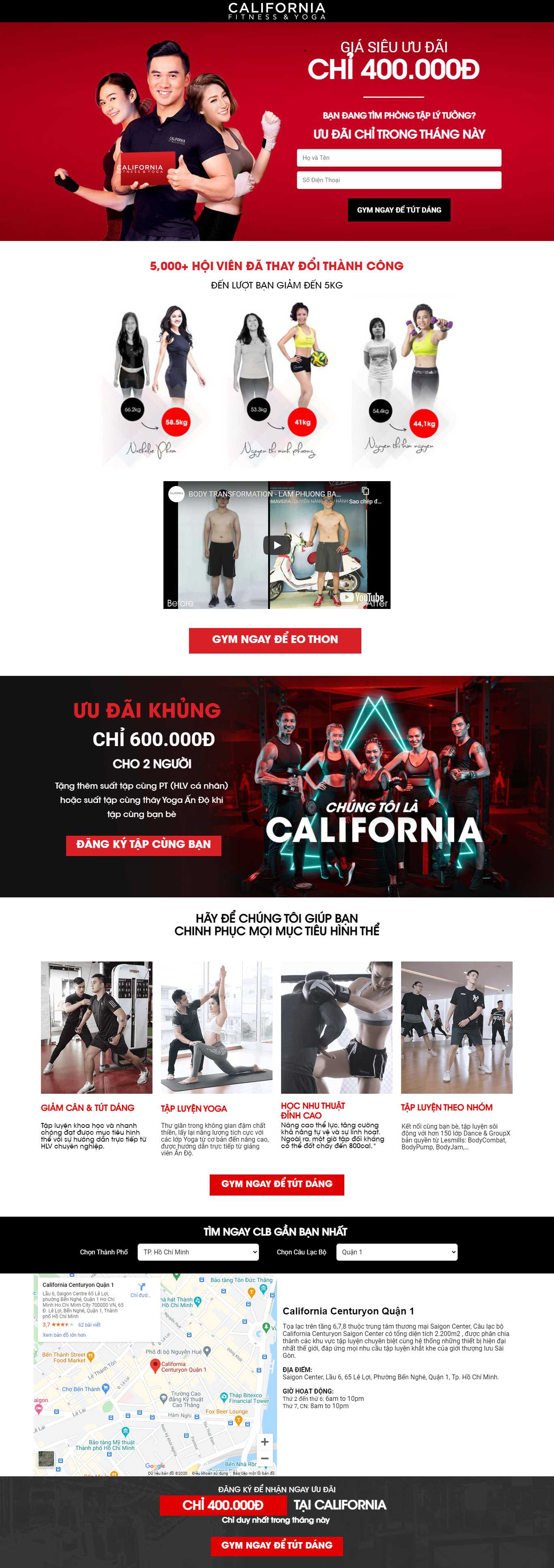 Thiết kế Website Web phòng tập Fitness - fitcfyccomvn