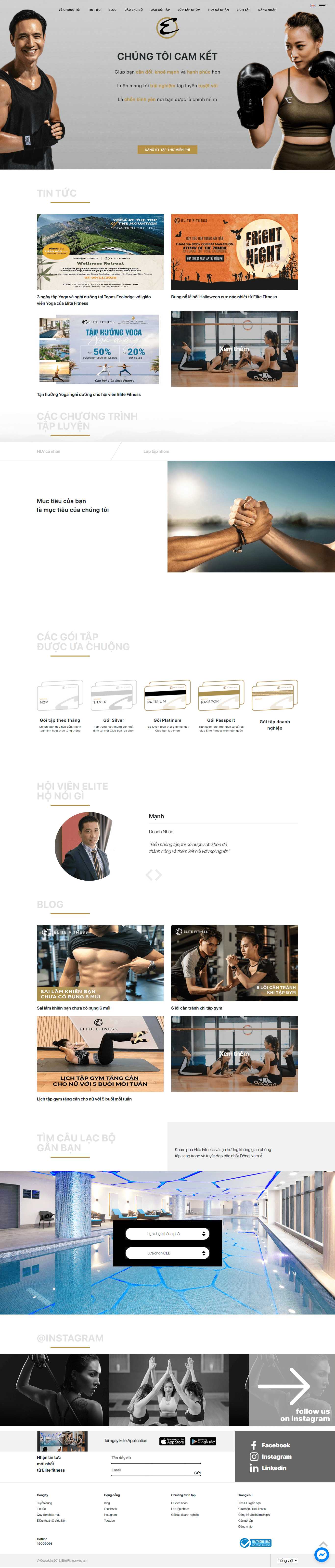 Thiết kế Website Web phòng tập Fitness - elitefitnesscomvn