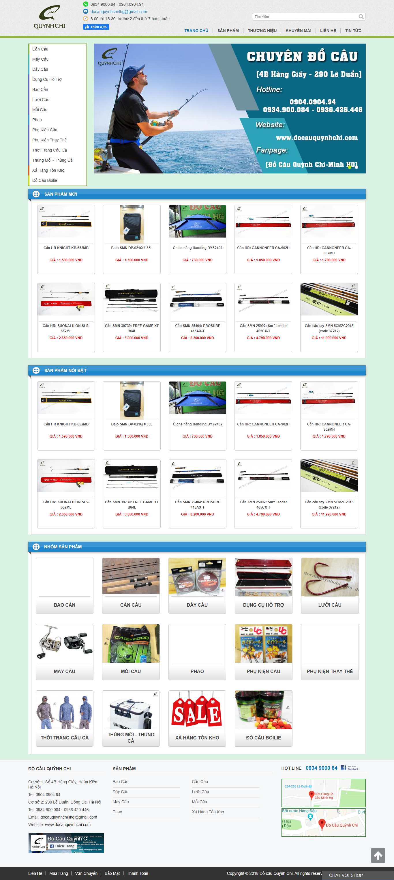 [icauca] Thiết kế Website Web bán đồ câu cá - docauquynhchicom