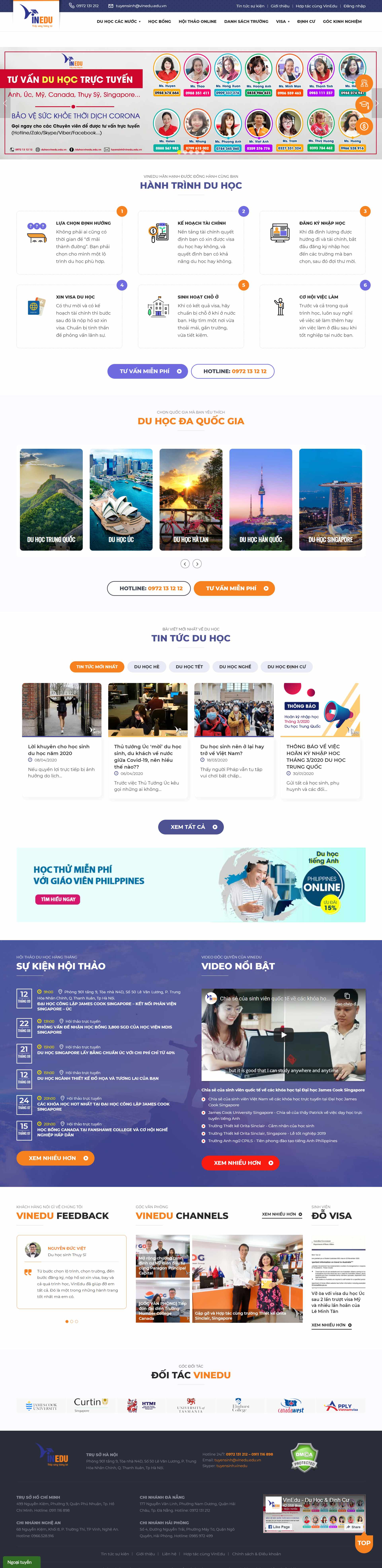 Thiết kế Website web du học nước ngoài - duhocvinedueduvn