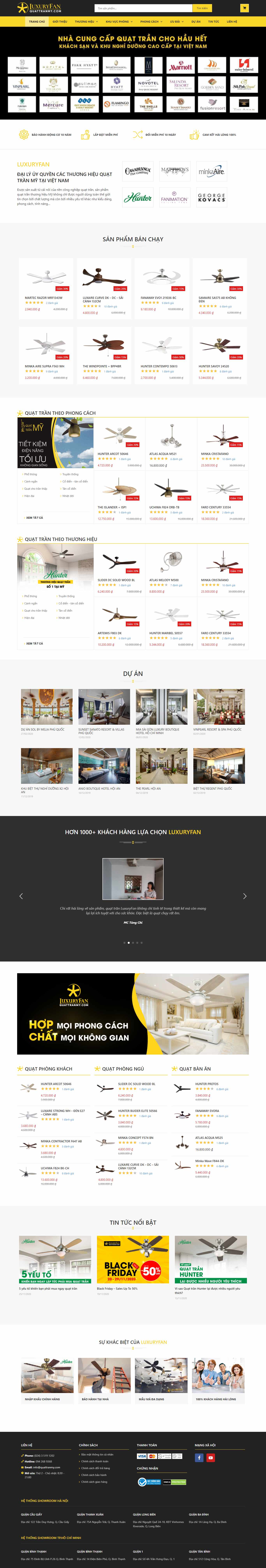 [quattranht] Thiết kế Website Web bán quạt trần - quattranmycom