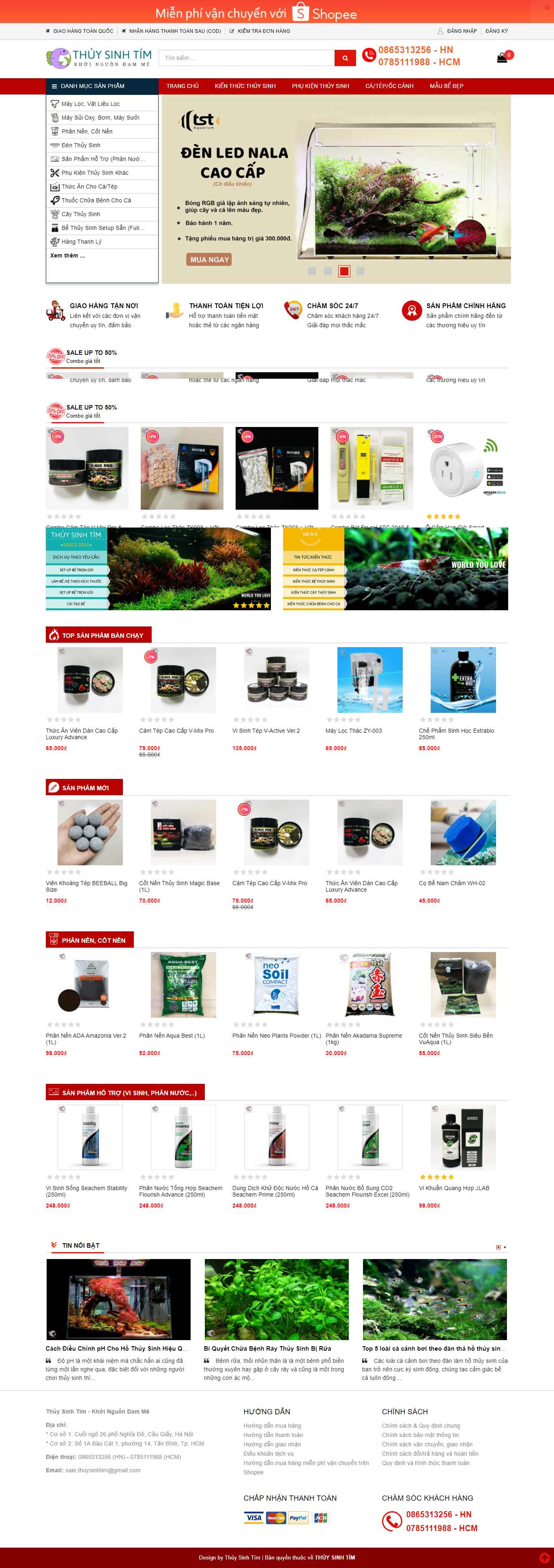 Thiết kế Website Web bán cá cảnh - thuysinhtimvn