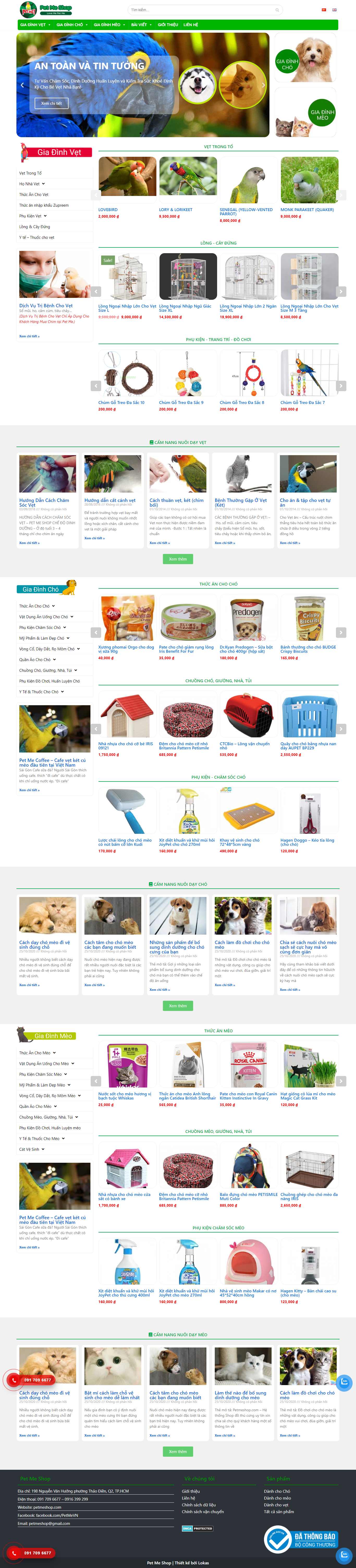 [hoisvcvn] Thiết kế Website Web bán chim cảnh - petmeshopcom