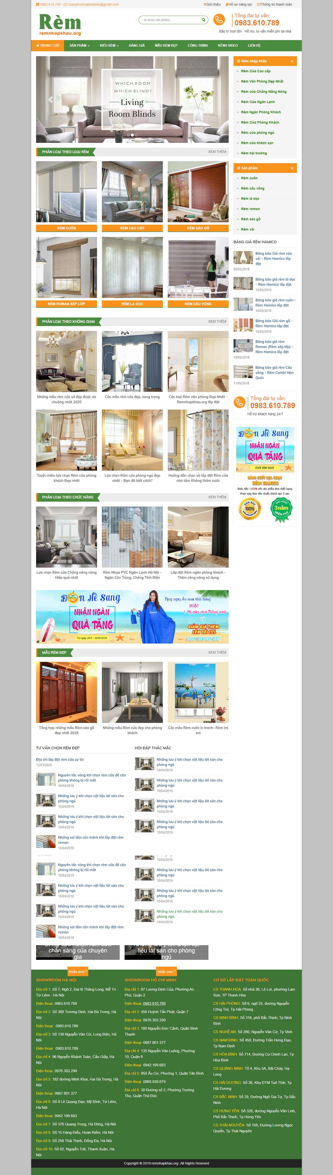 [remcuamilan] Thiết kế Website Web rèm văn phòng - remnhapkhauorg