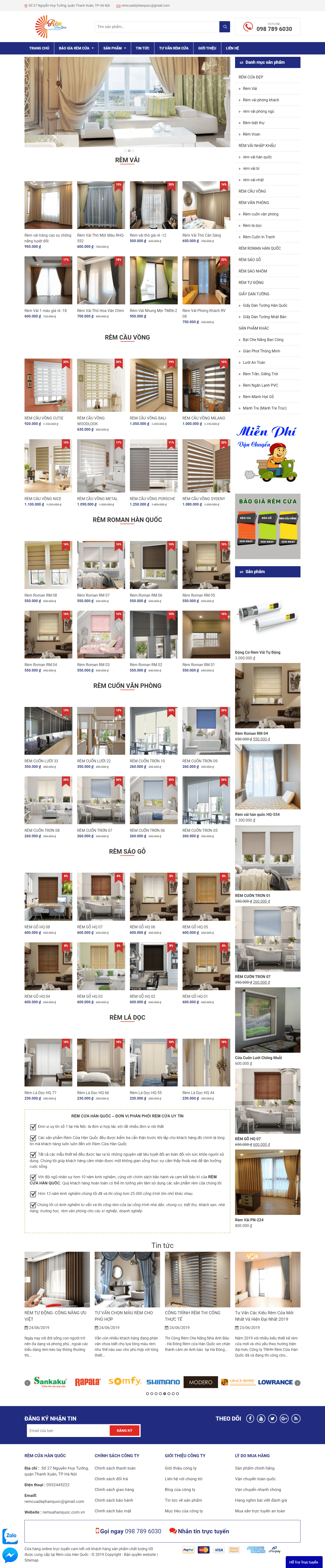 [remcuamilan] Thiết kế Website Web rèm văn phòng - remcuahanquoccomvn