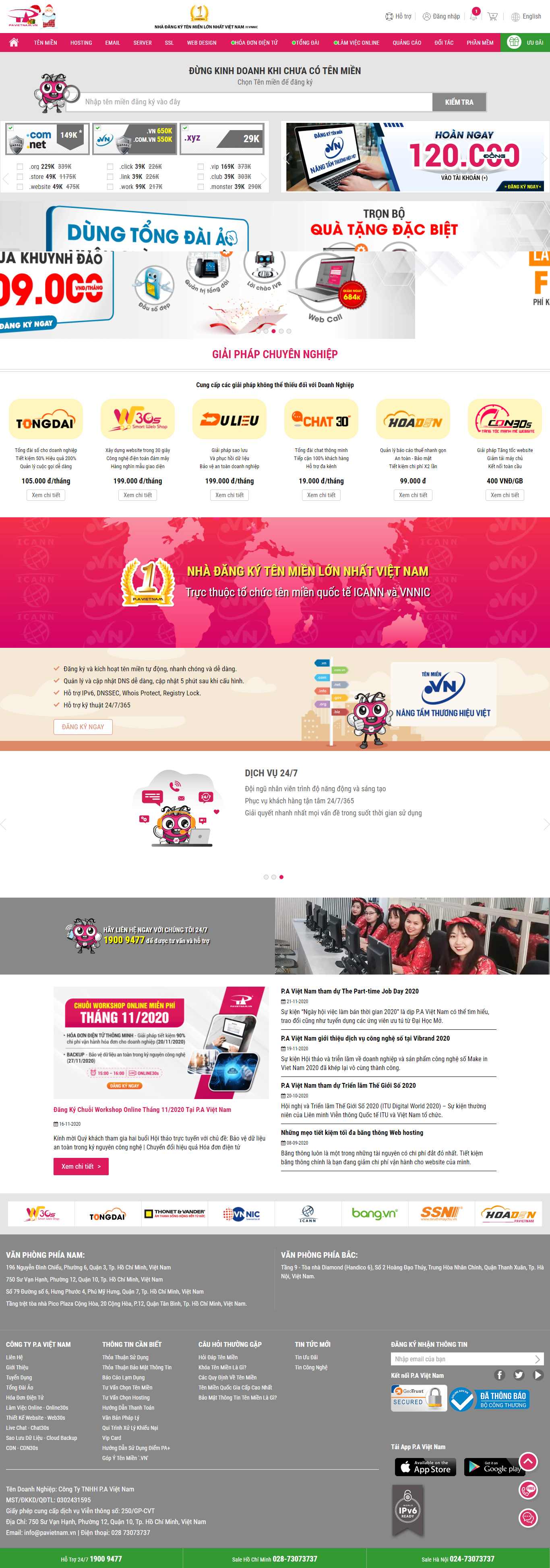 Thiết kế Website Web bán tên miền - wwwpavietnamvn