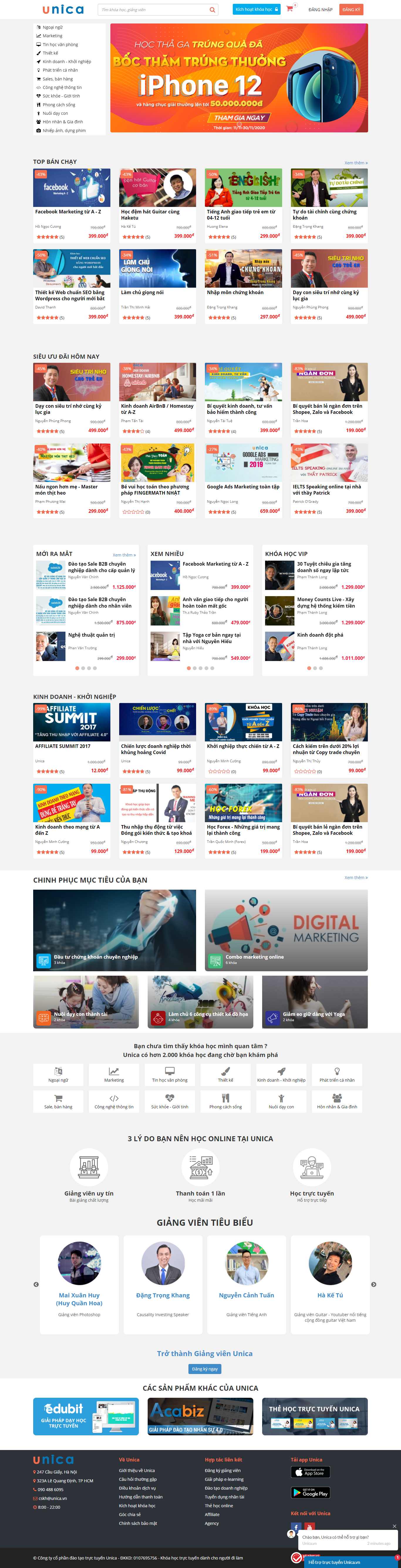 [york] Thiết kế Website Web bán khoá học online - unicavn
