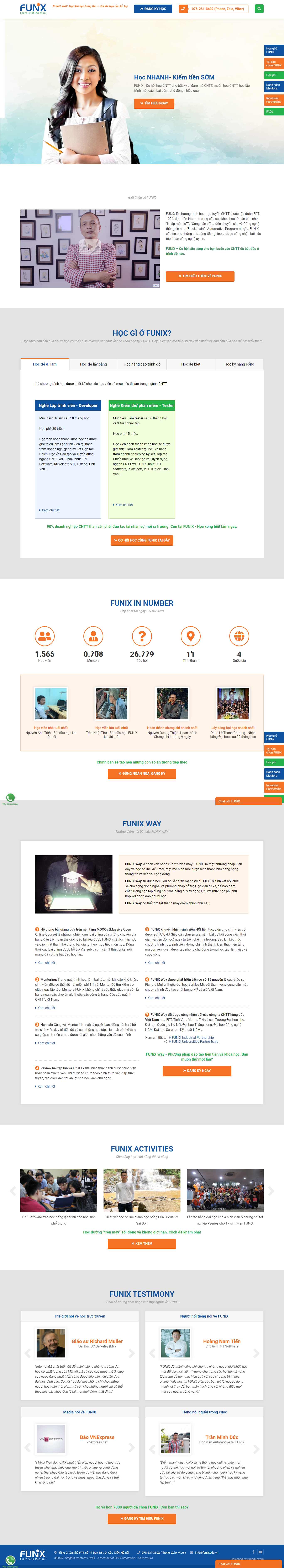 [york] Thiết kế Website Web bán khoá học online - funixeduvn