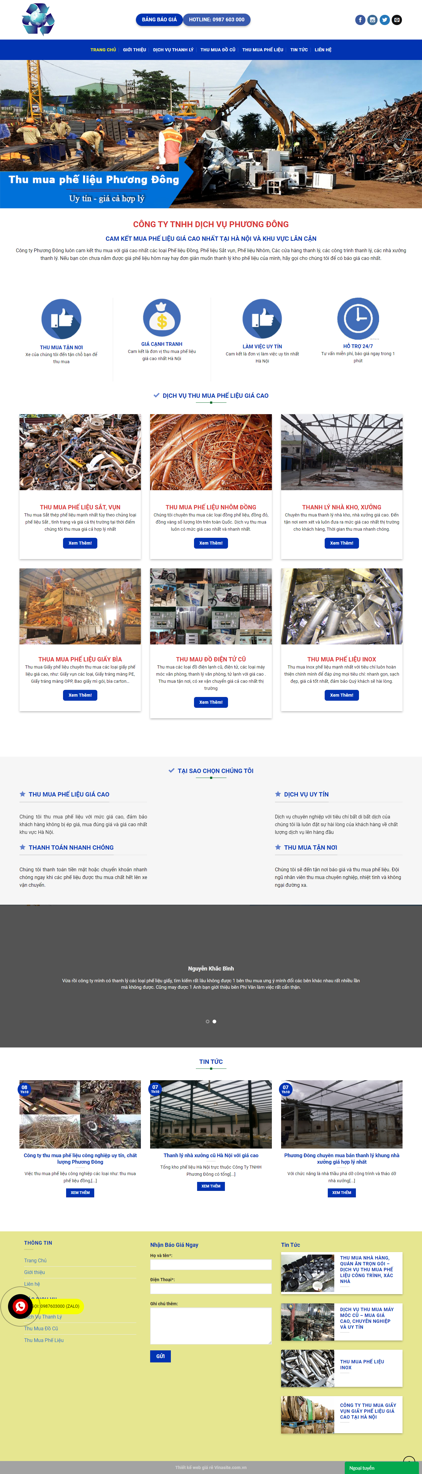 Thiết kế Website Web bán đồ cũ - tongkhophelieuhanoicom