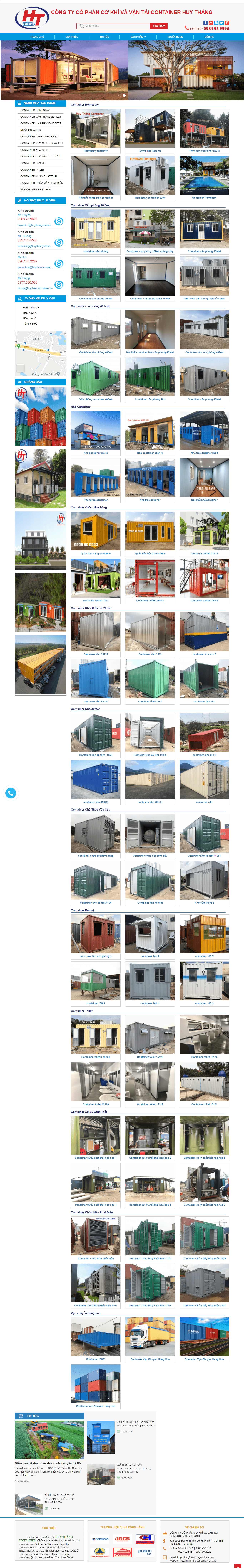 Thiết kế Website Web mua bán container - huythangcontainercomvn