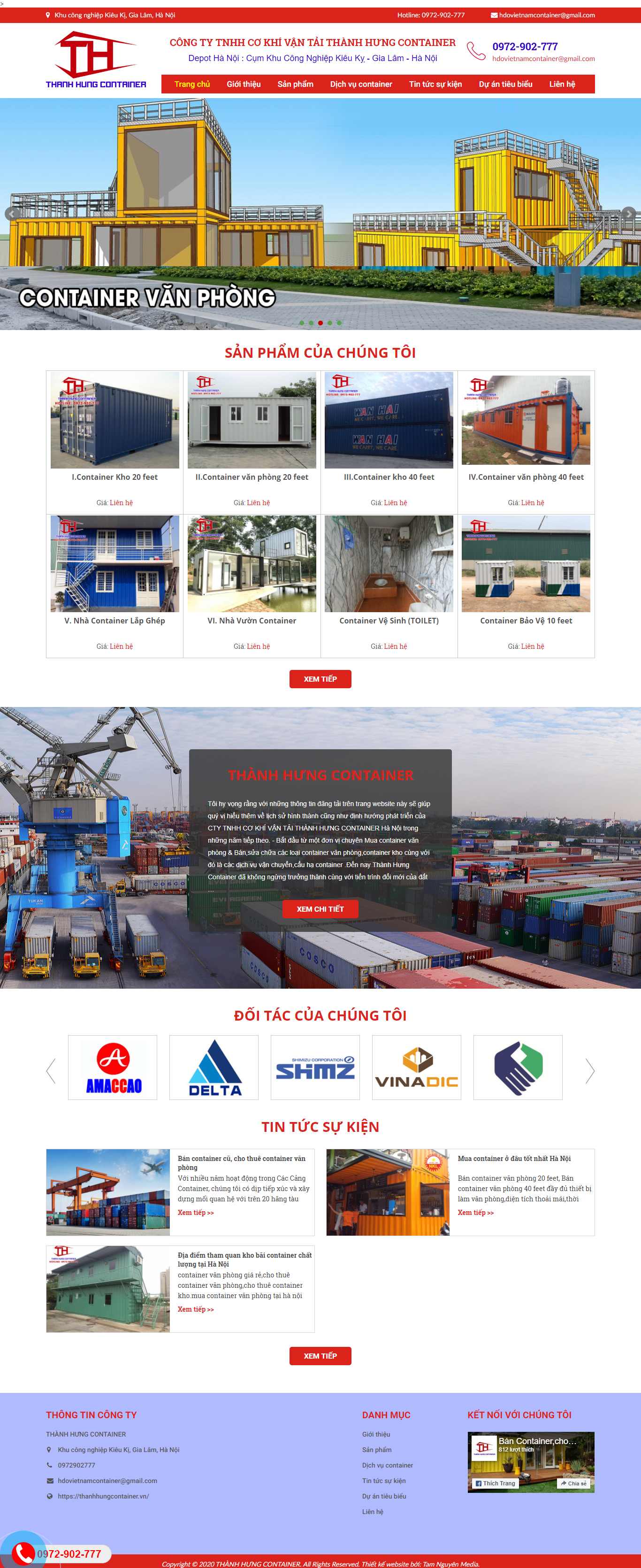 Thiết kế Website Web mua bán container - thanhhungcontainervn