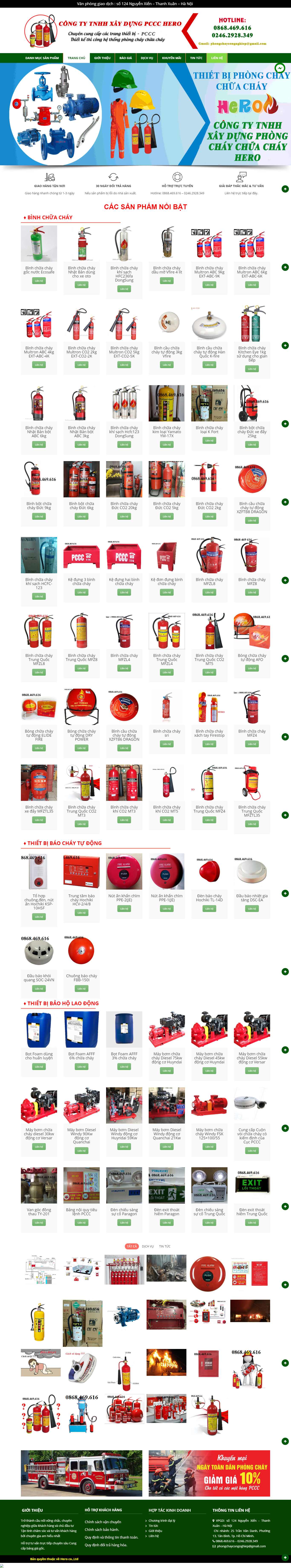 Thiết kế Website Web phòng cháy, chữa cháy - phongchaycongnghiepvn