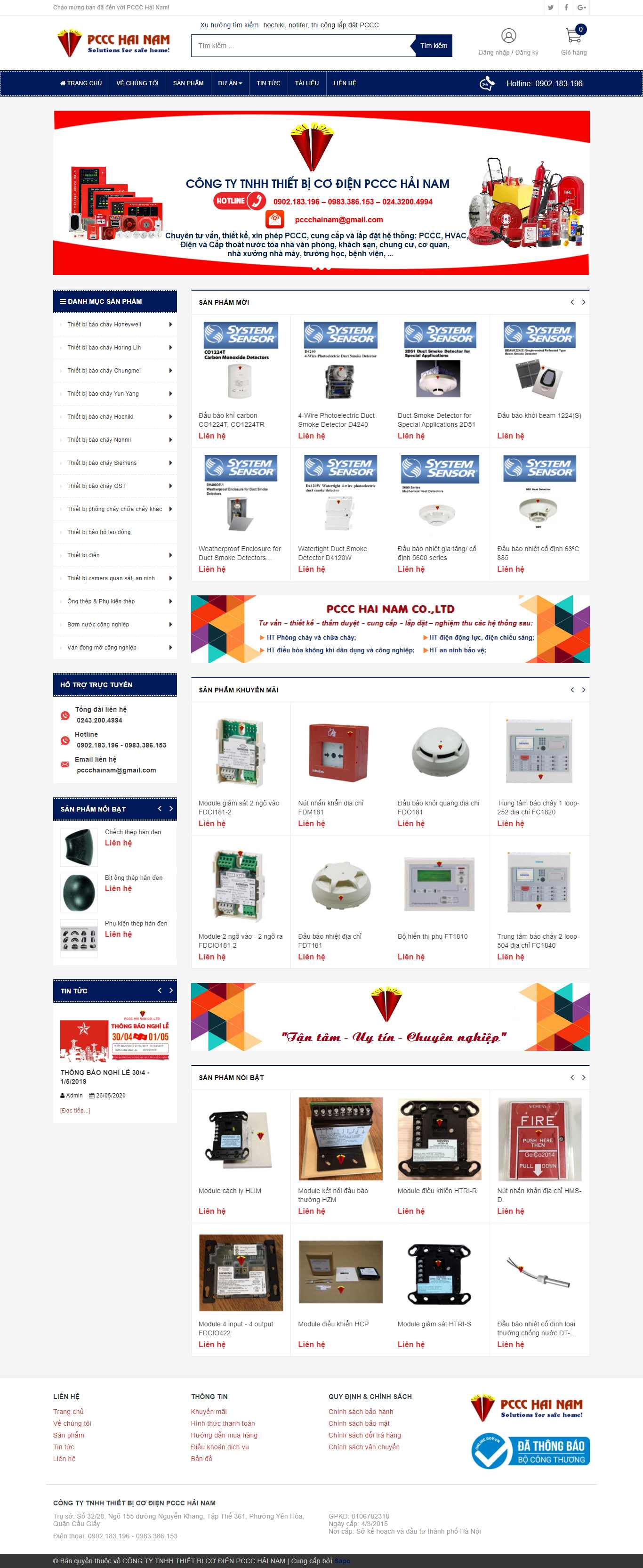 Thiết kế Website Web phòng cháy, chữa cháy - pccchainamcom