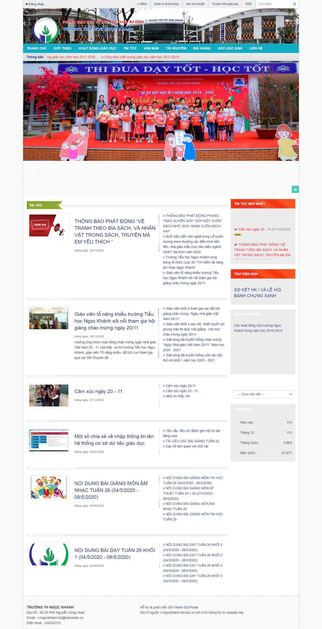 Thiết kế Website Web tiểu học - c1ngockhanh-bdeduvn