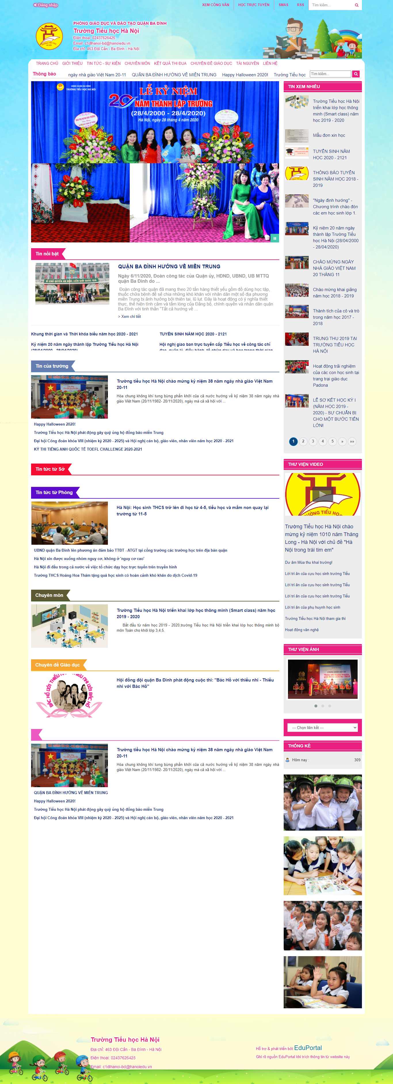 Thiết kế Website Web tiểu học - tieuhochanoieduvn