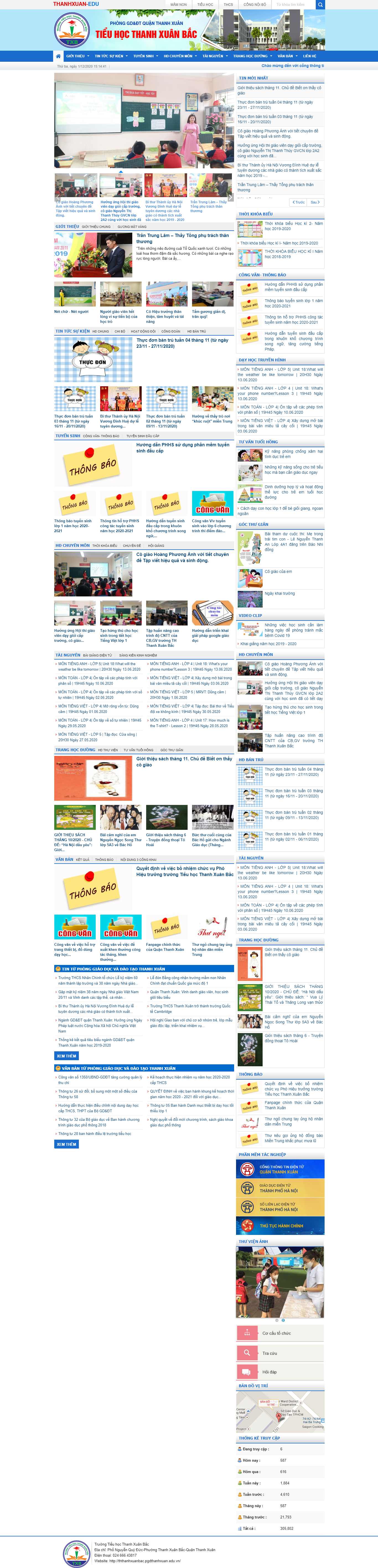 Thiết kế Website Web tiểu học - ththanhxuanbacpgdthanhxuaneduvn