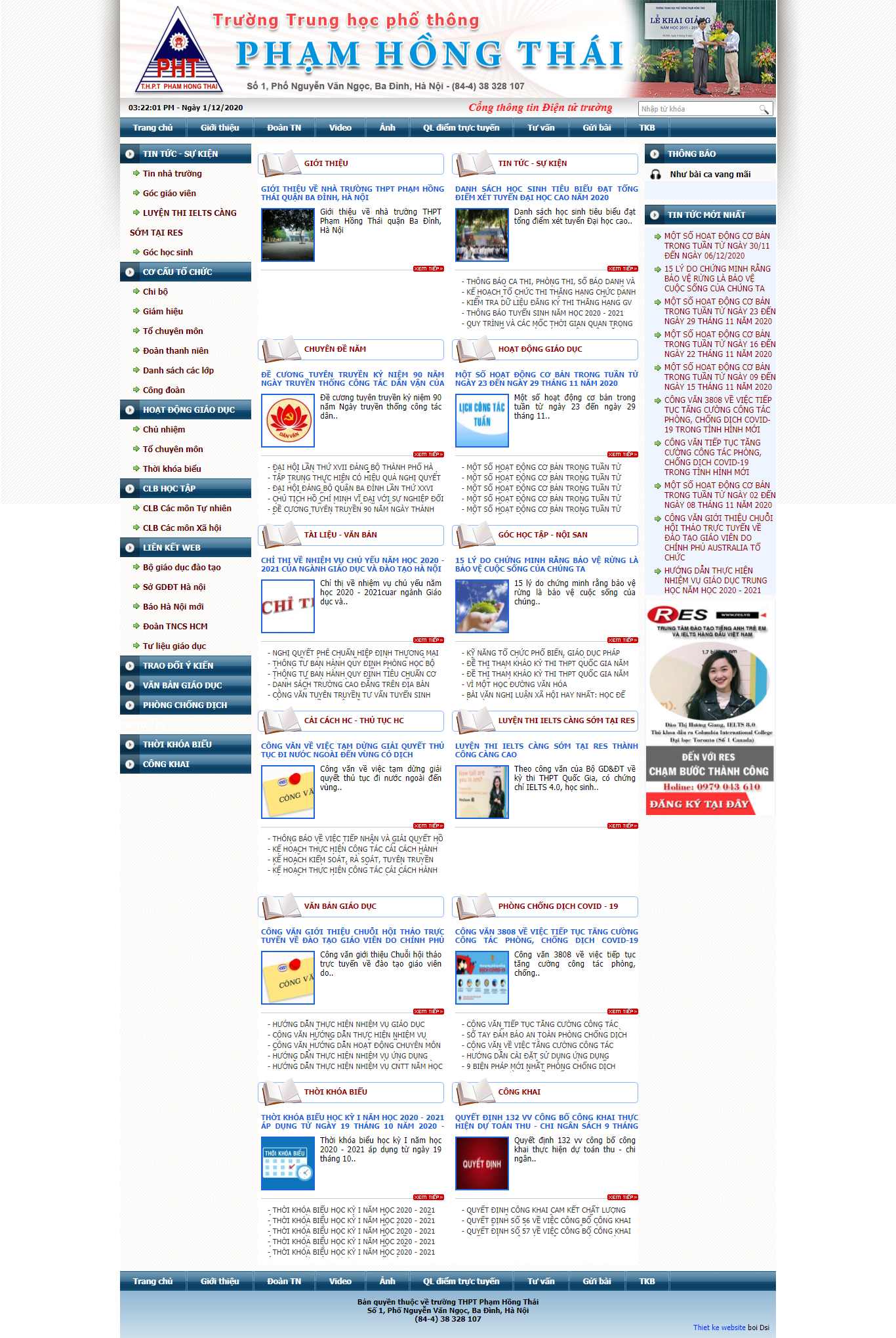 Thiết kế Website Web trung học phổ thông - thpt-phamhongthaieduvn