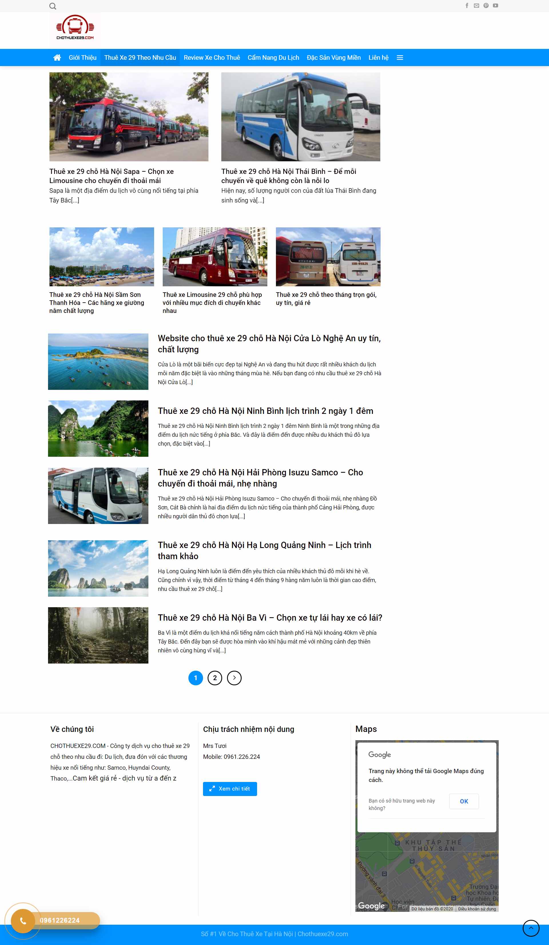 [] Thiết kế Website Web cho thuê xe du lịch - chothuexe29com