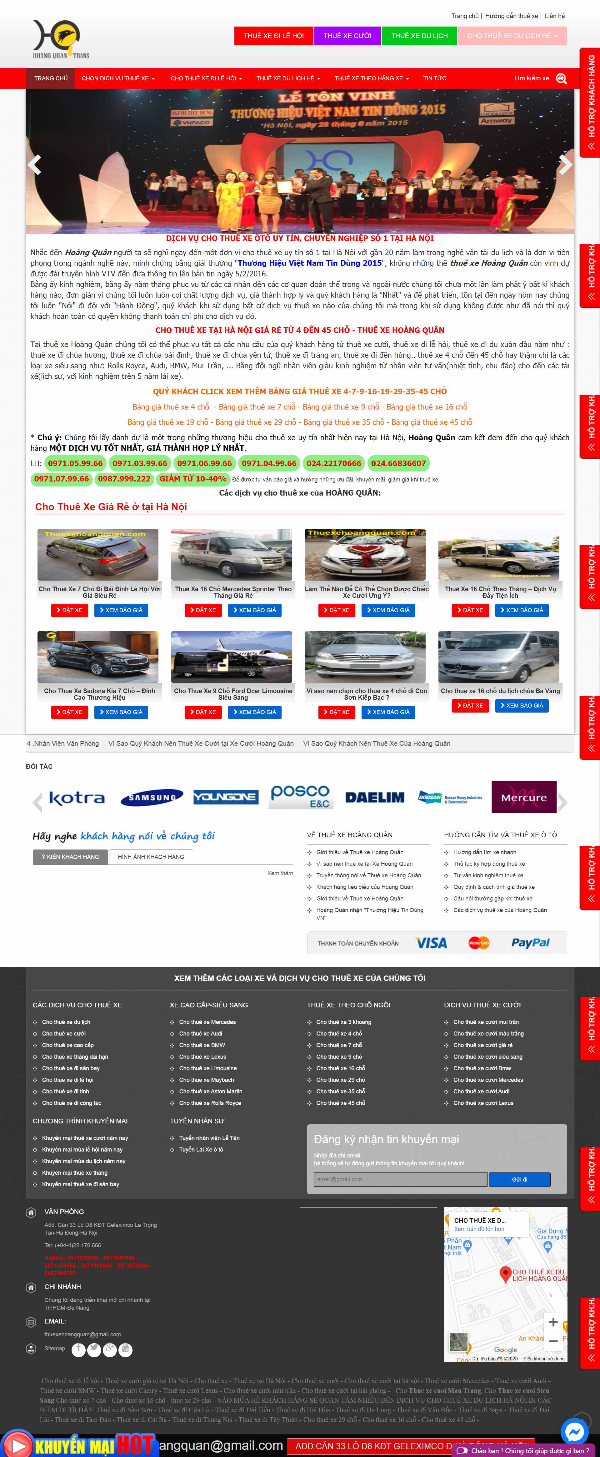 [] Thiết kế Website Web cho thuê xe du lịch - thuexehoangquancom