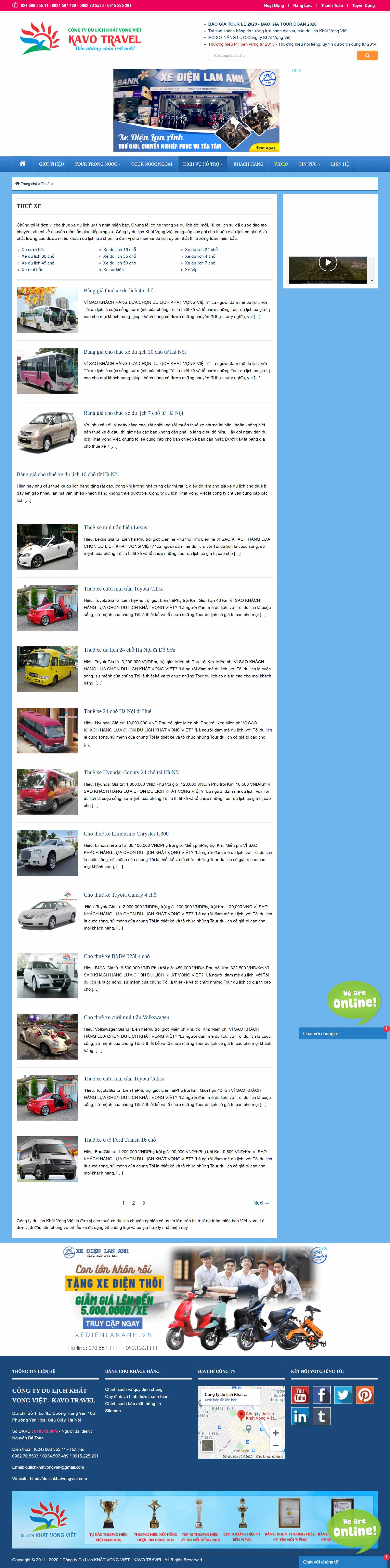 [] Thiết kế Website Web cho thuê xe du lịch - dulichkhatvongvietcom