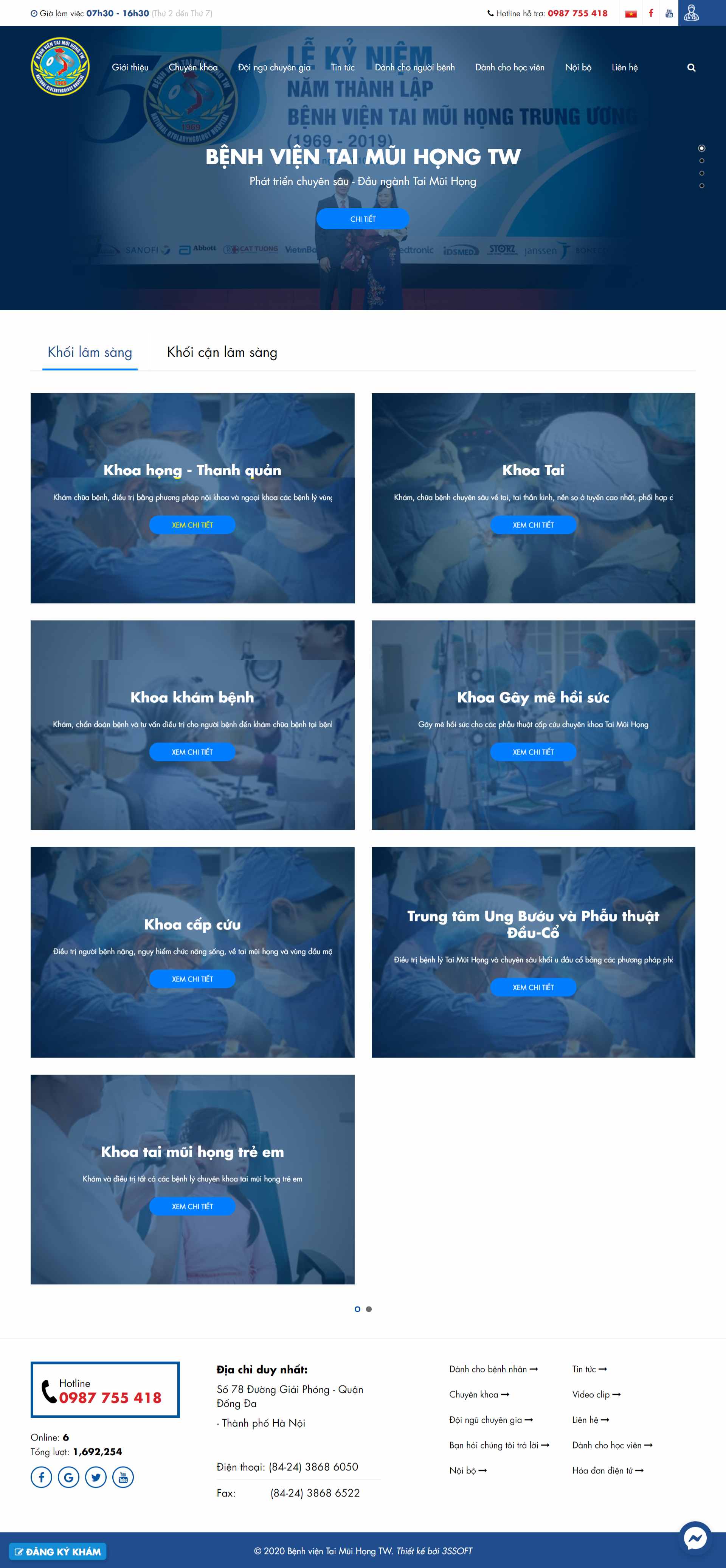 [khamtaimuihongnhi] Thiết kế Website Web phòng khám tai mũi họng - nohvn