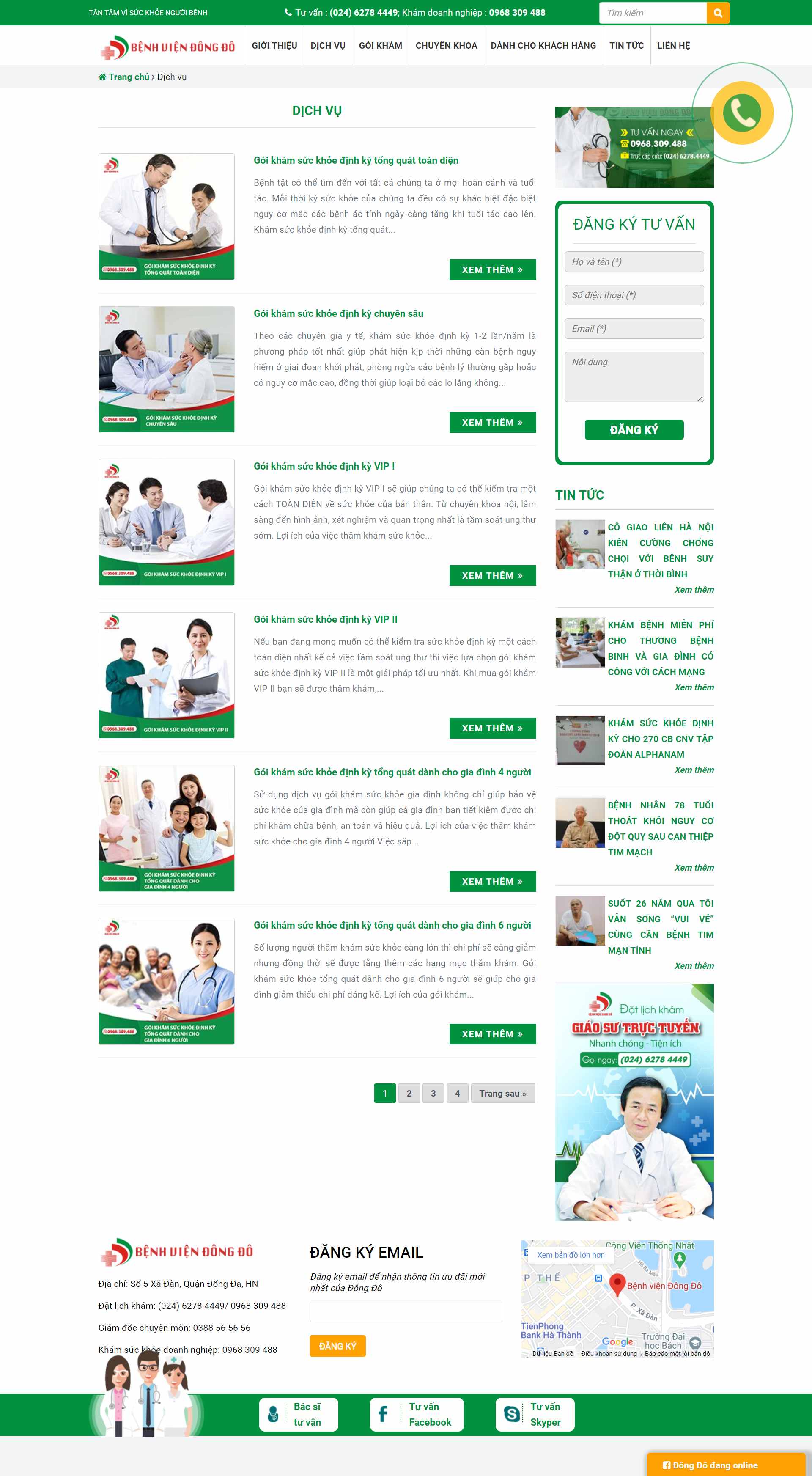 [khamtaimuihongnhi] Thiết kế Website Web phòng khám tai mũi họng - benhviendongdocomvn