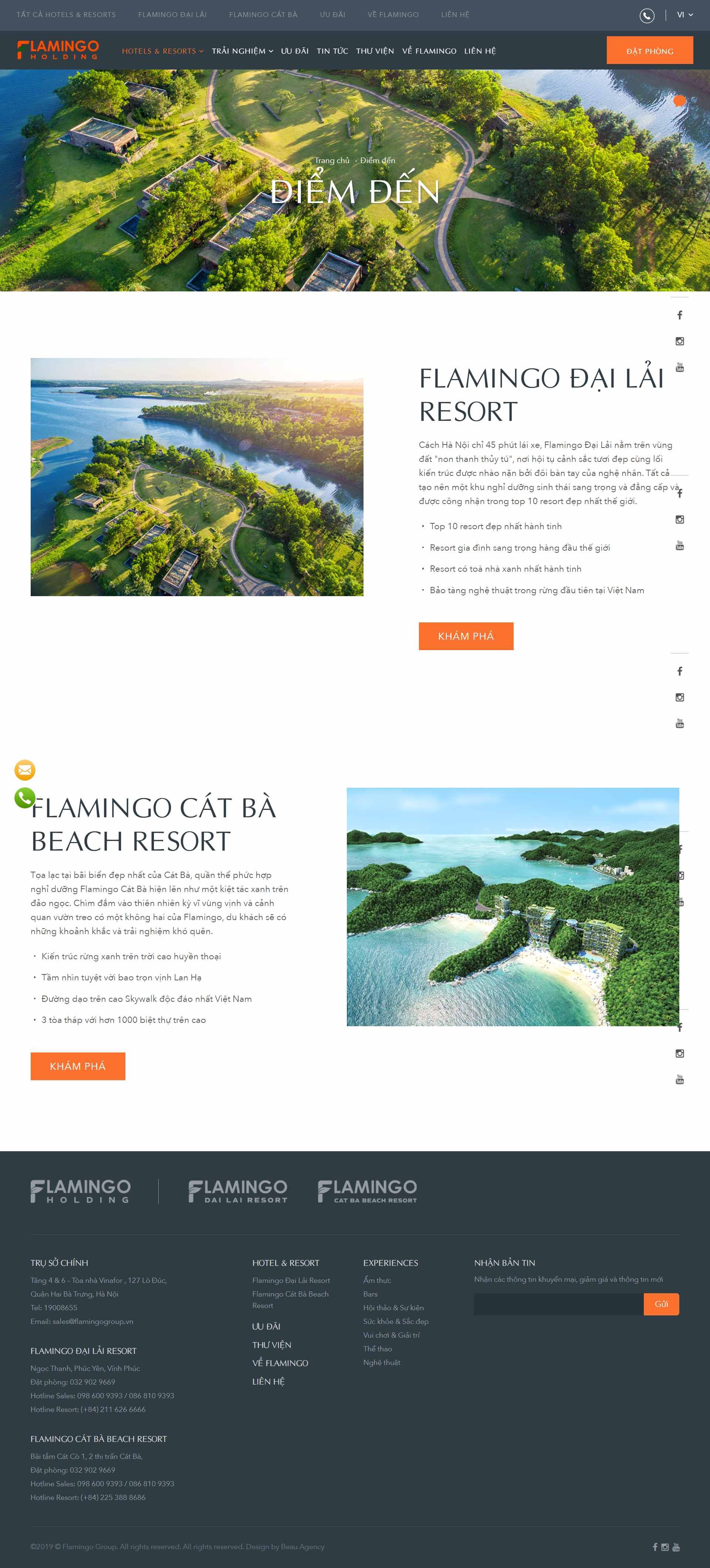 Thiết kế Website Web biệt thự, nghỉ dưỡng - flamingoresortsvn