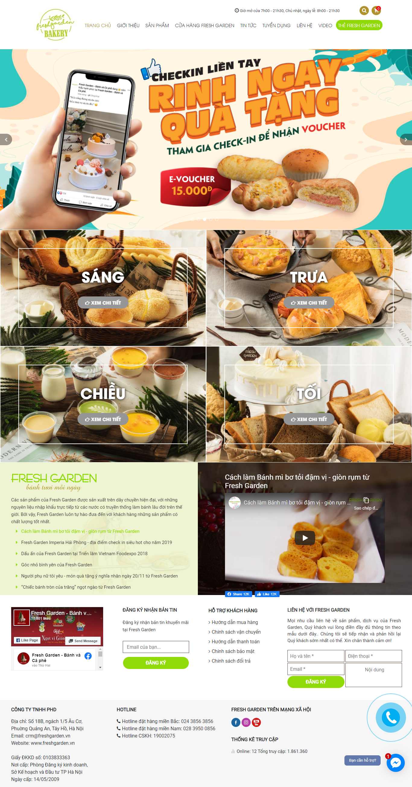 Thiết kế Website Web bán bánh mì - freshgardenvn