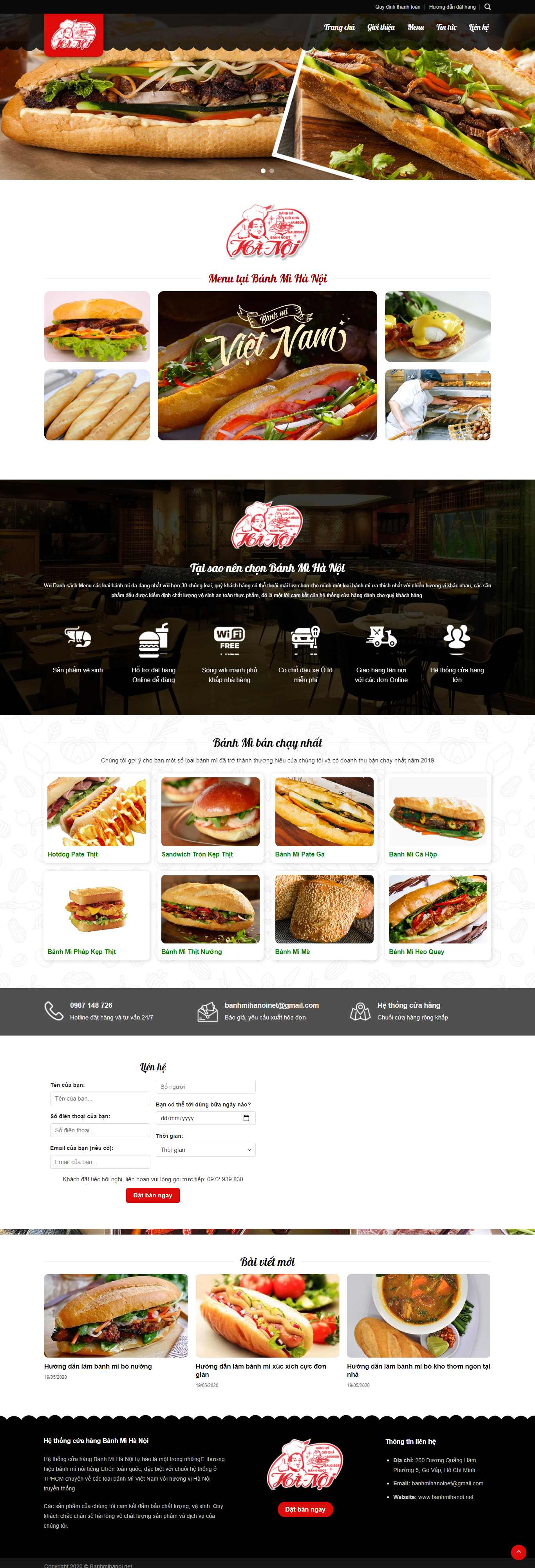 Thiết kế Website Web bán bánh mì - banhmihanoinet