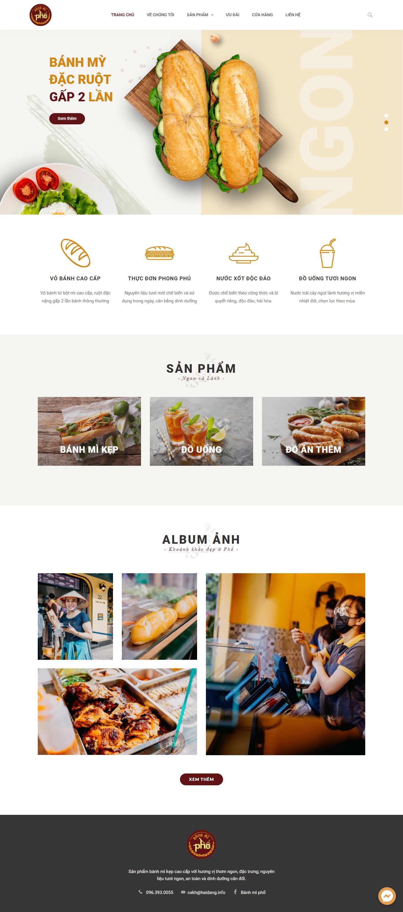 Thiết kế Website Web bán bánh mì - banhmiphovn
