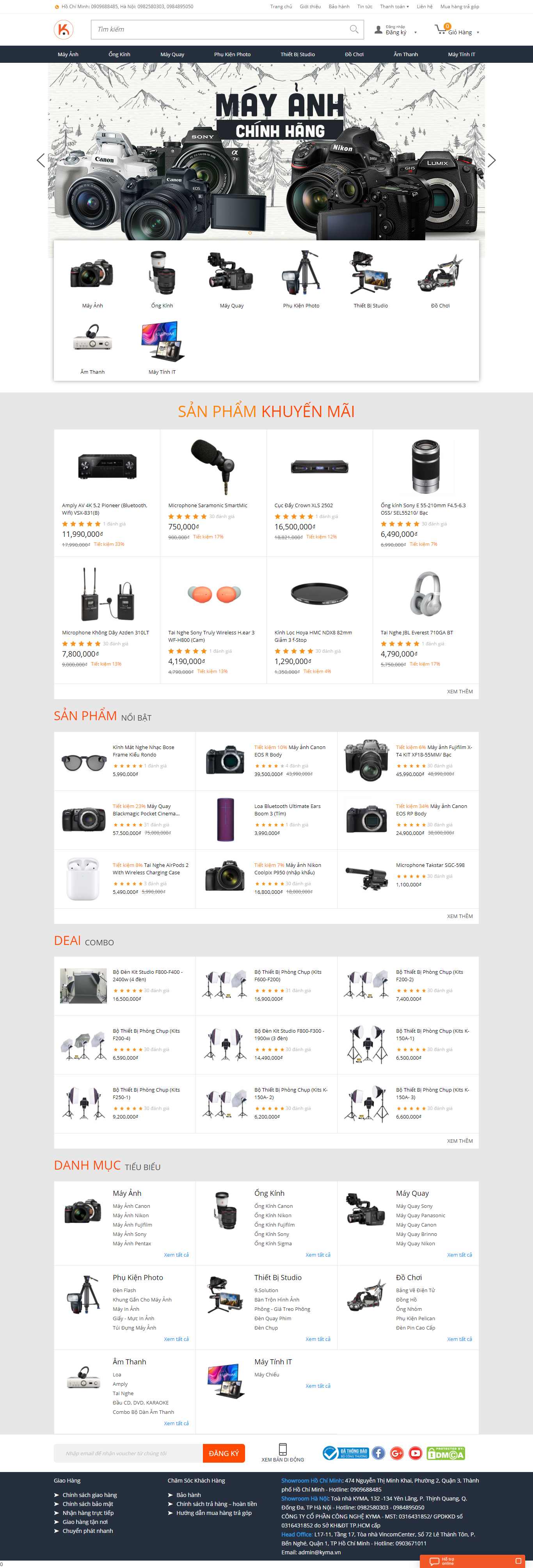 [binhminhdigital] Thiết kế Website Web bán máy ảnh - kymavn