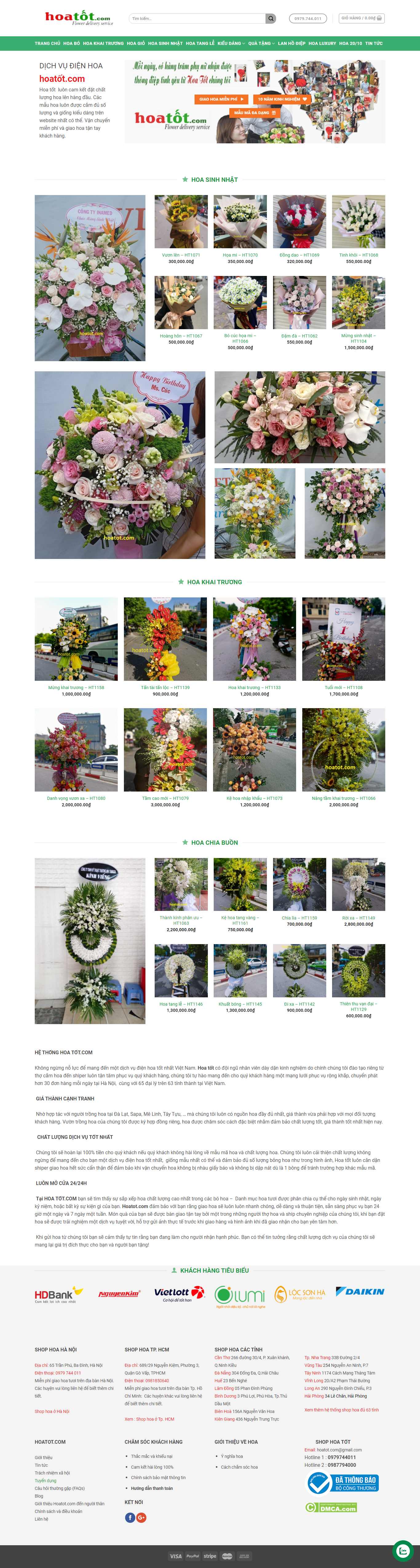 Thiết kế Website Web shop bán hoa - hoatotcom