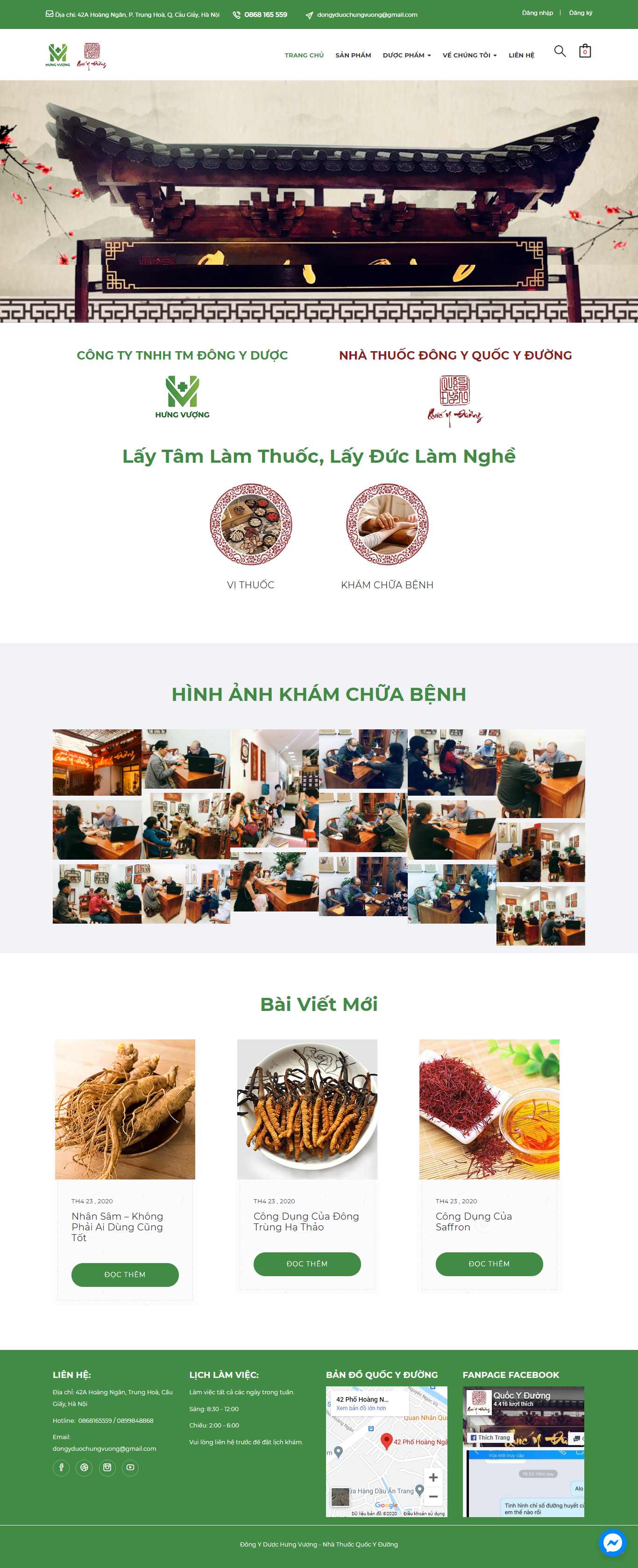 Thiết kế Website Web nhà thuốc đông y - wwwdongyduochungvuongcom