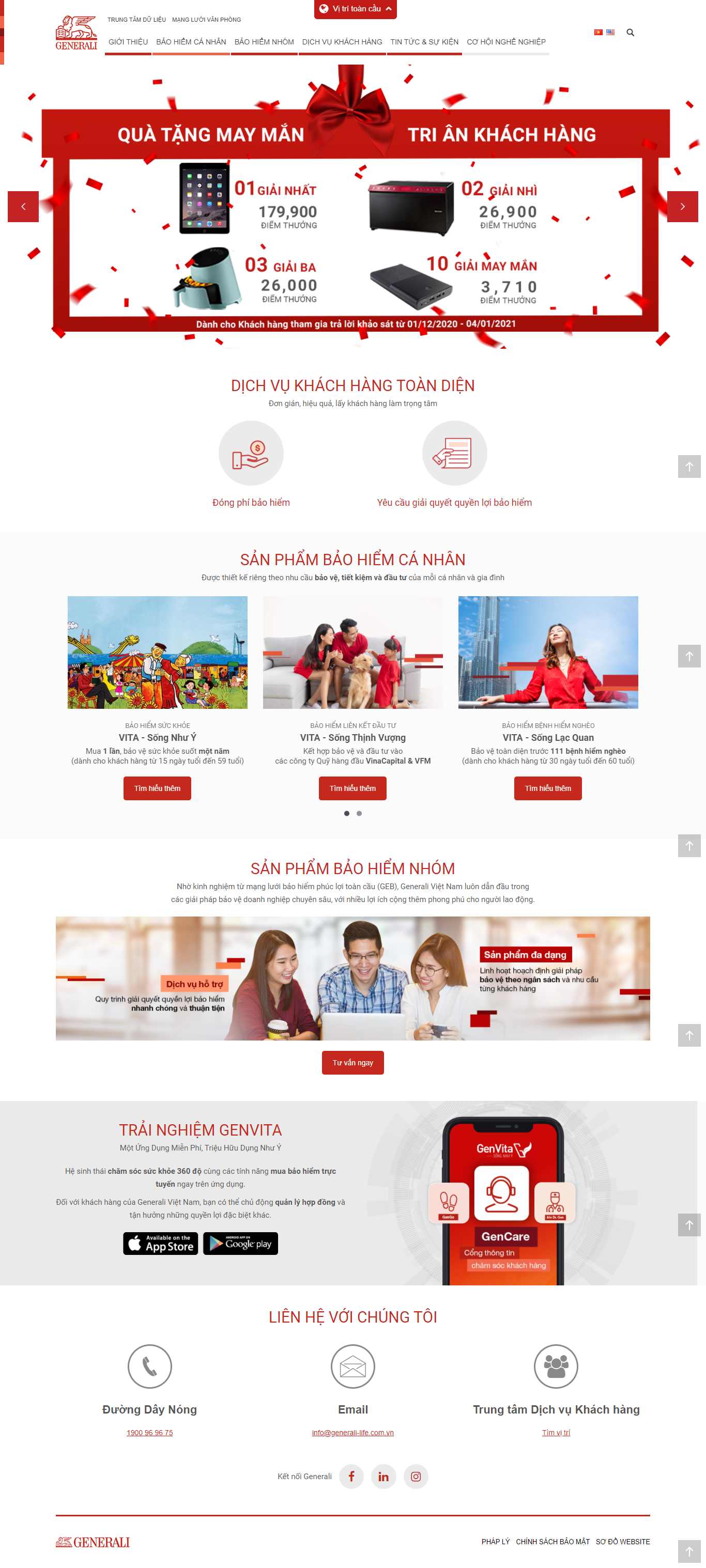 Thiết kế Website Web bán bảo hiểm - wwwgenerali-lifecomvn