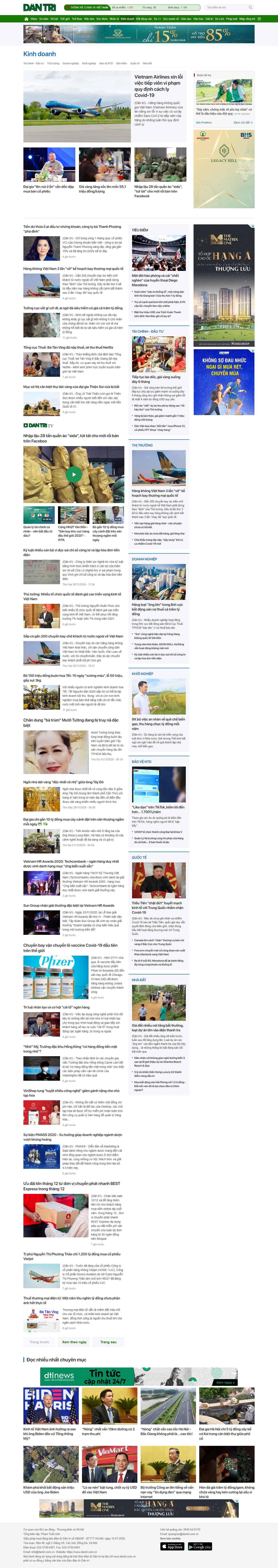 Thiết kế Website web kinh doanh online - dantricomvn