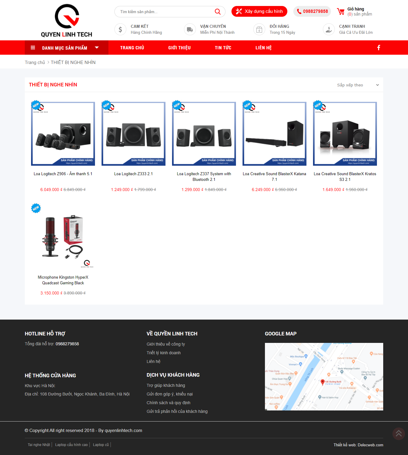 Thiết kế Website Web bán thiết bị nghe nhìn - quyenlinhtechcom
