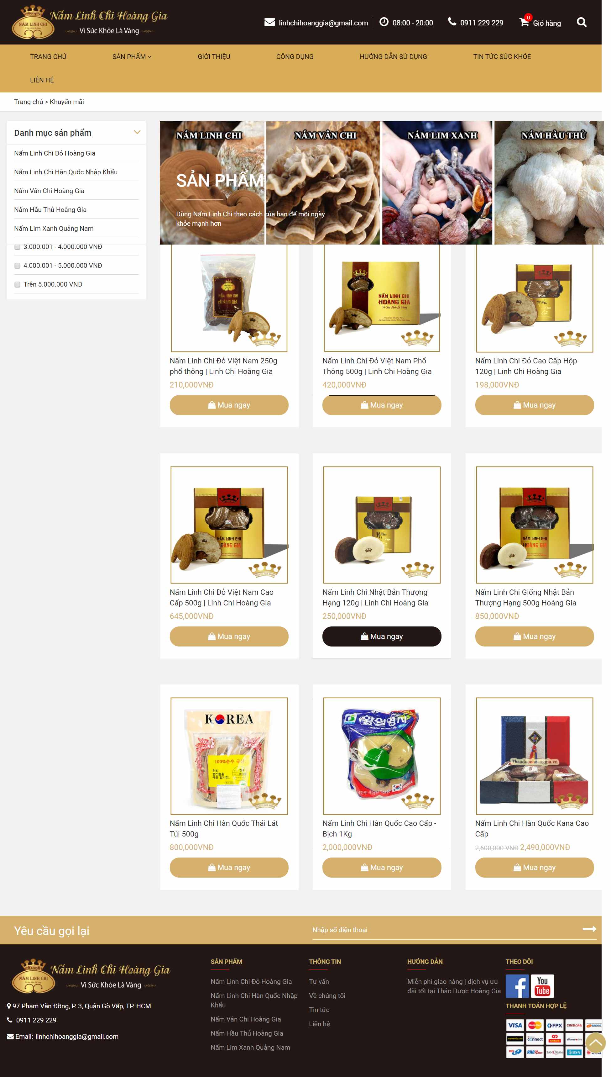 [ikute] Thiết kế Website Web bán nhân sâm linh chi - linhchihoanggiacom