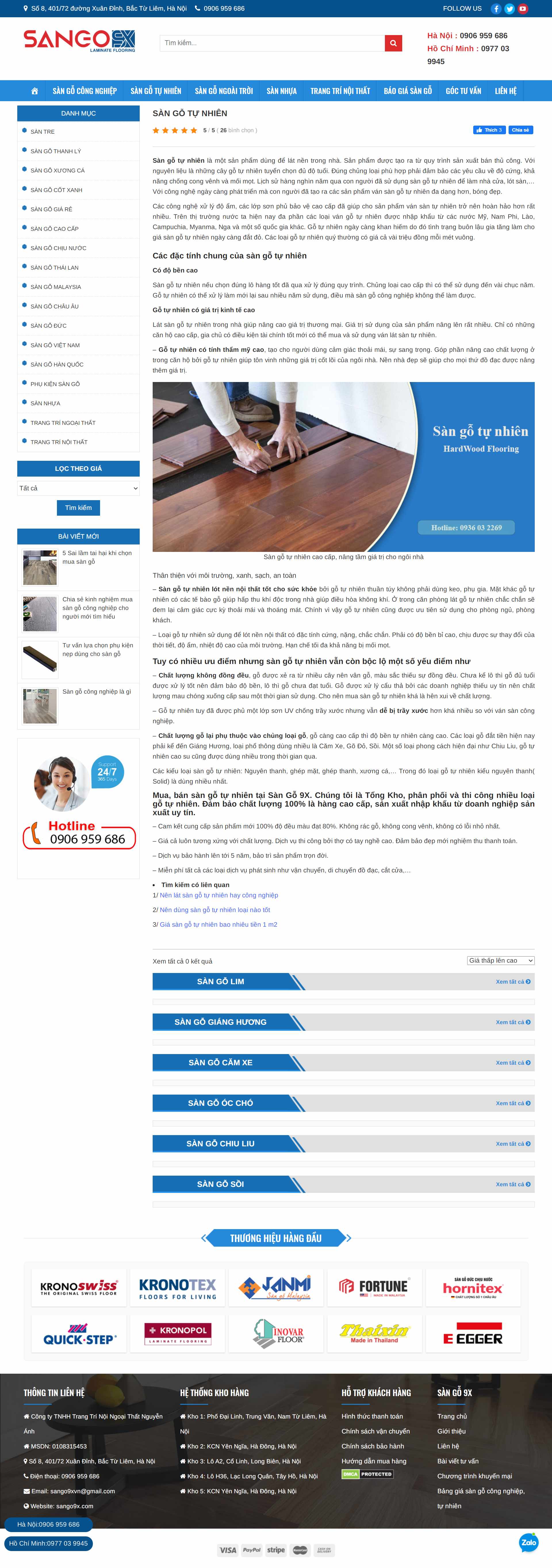 Thiết kế Website Web sàn gỗ tự nhiên, sàn gỗ công nghiệp - sango9xcom