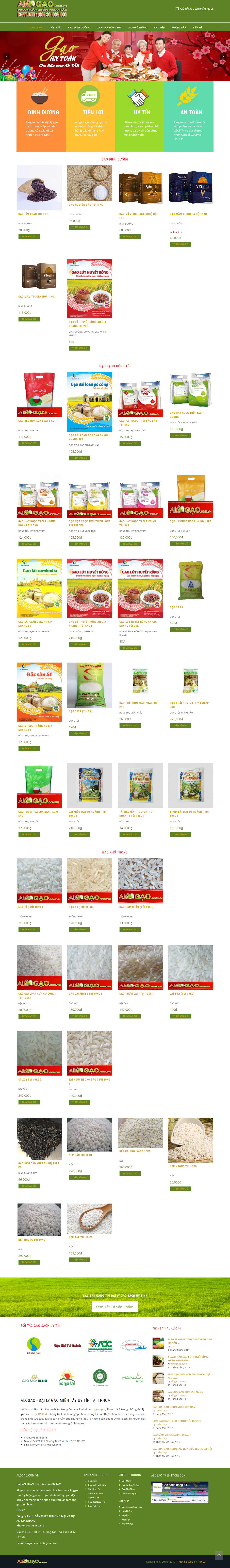 [gaongonvihafood] Thiết kế Website Web bán gạo sạch - alogaocomvn
