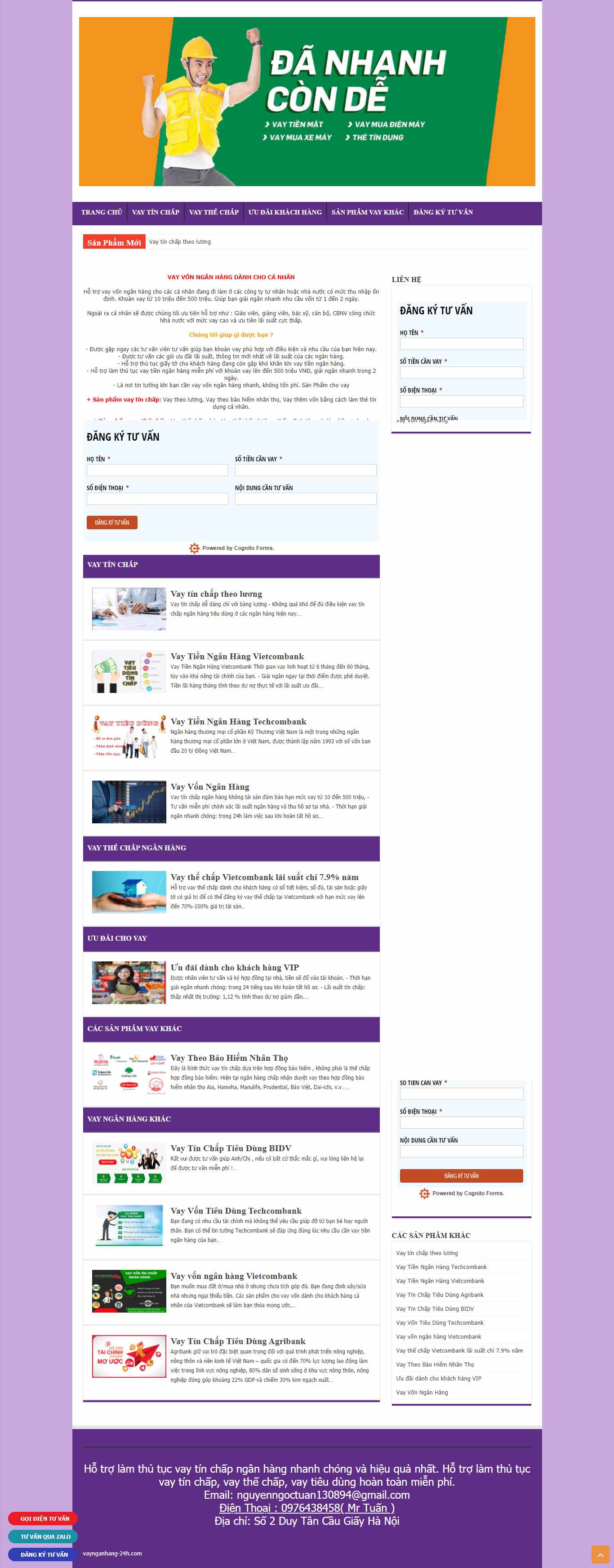 [vaytien] Thiết kế Website Web vay vốn tín dụng ngân hàng - vaynganhang-24hcom