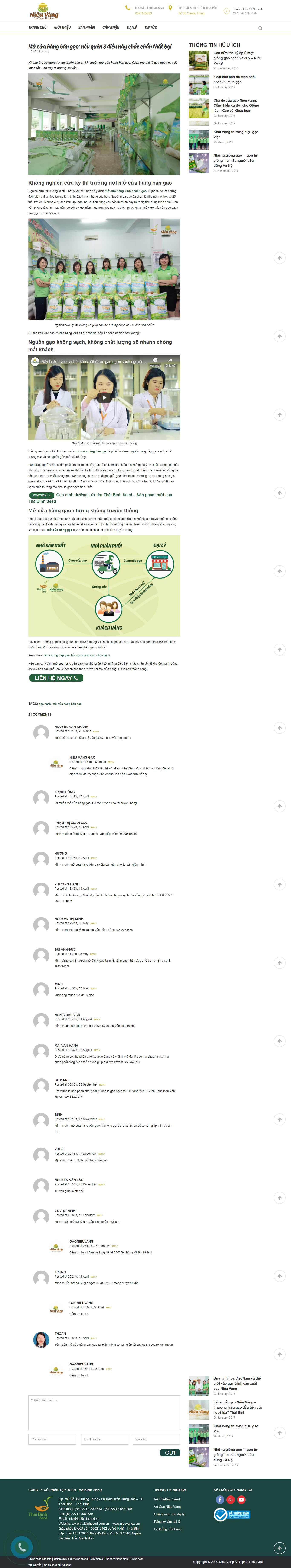 [gaongonvihafood] Thiết kế Website Web bán gạo sạch - nieuvangcom