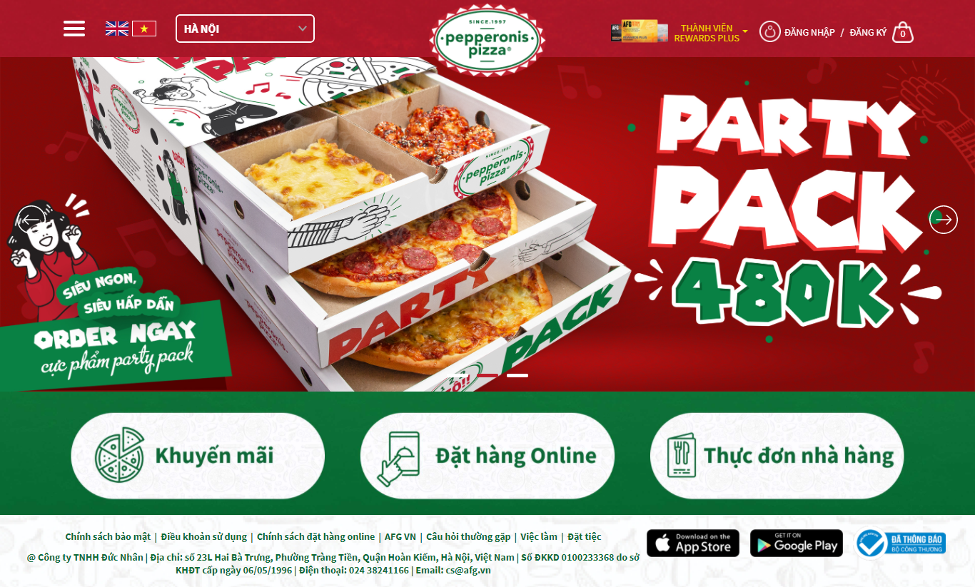 [pizzasunflower] Thiết kế Website Web bán bánh pizza - pepperoniscomvn