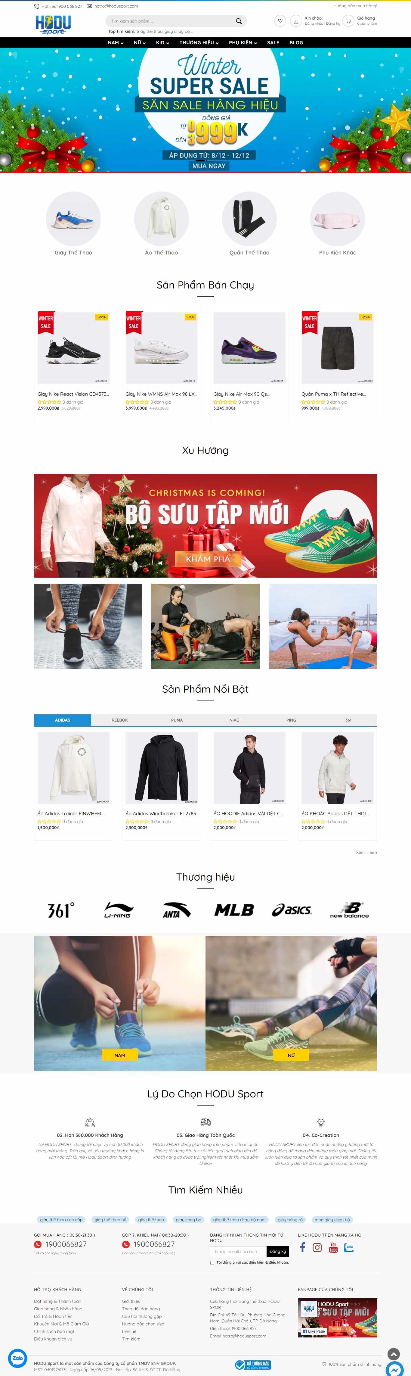 Thiết kế Website Web bán đồ lót đồ ngủ Nam Nữ Online - hodusportcom