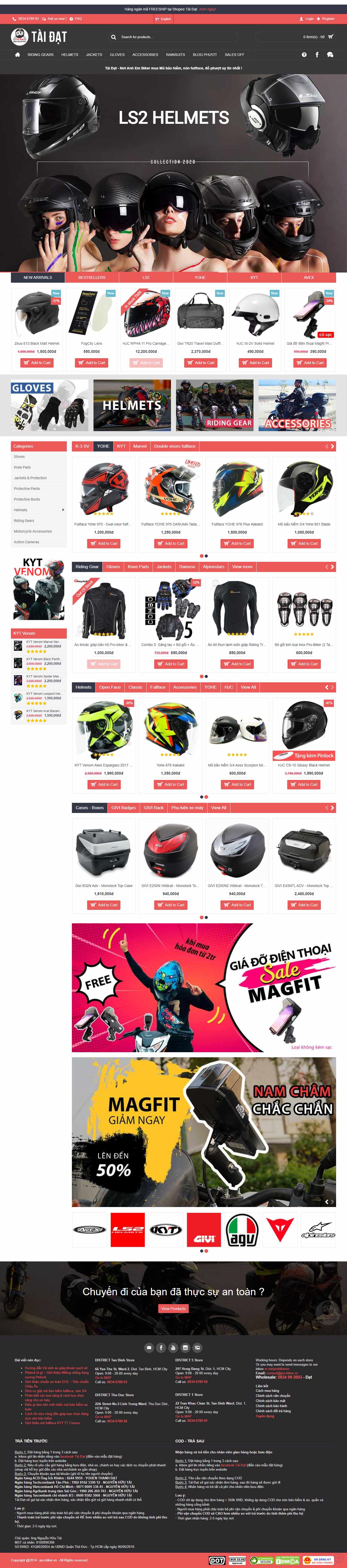 Thiết kế Website Web bán đồ phượt, vật dụng du lịch bụi - pro-bikervn