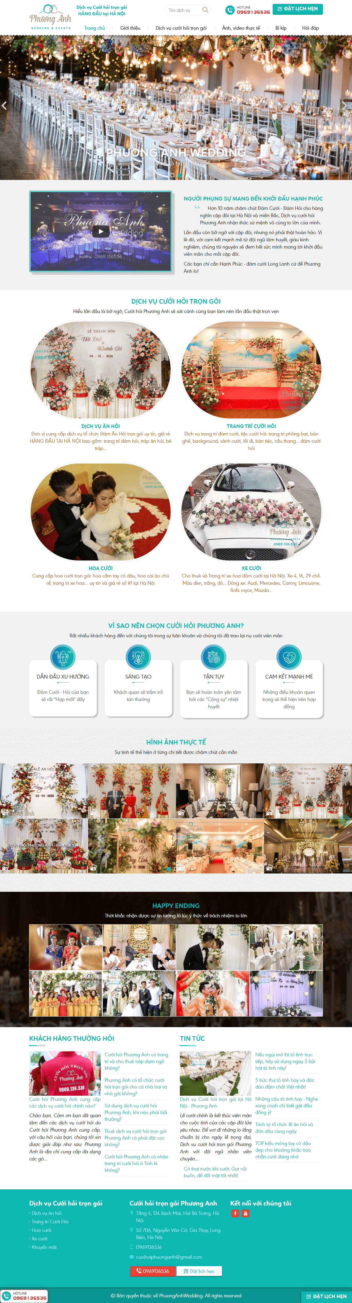 Thiết kế Website Web dịch vụ cưới hỏi trọn gói - cuoihoiphuonganhcom