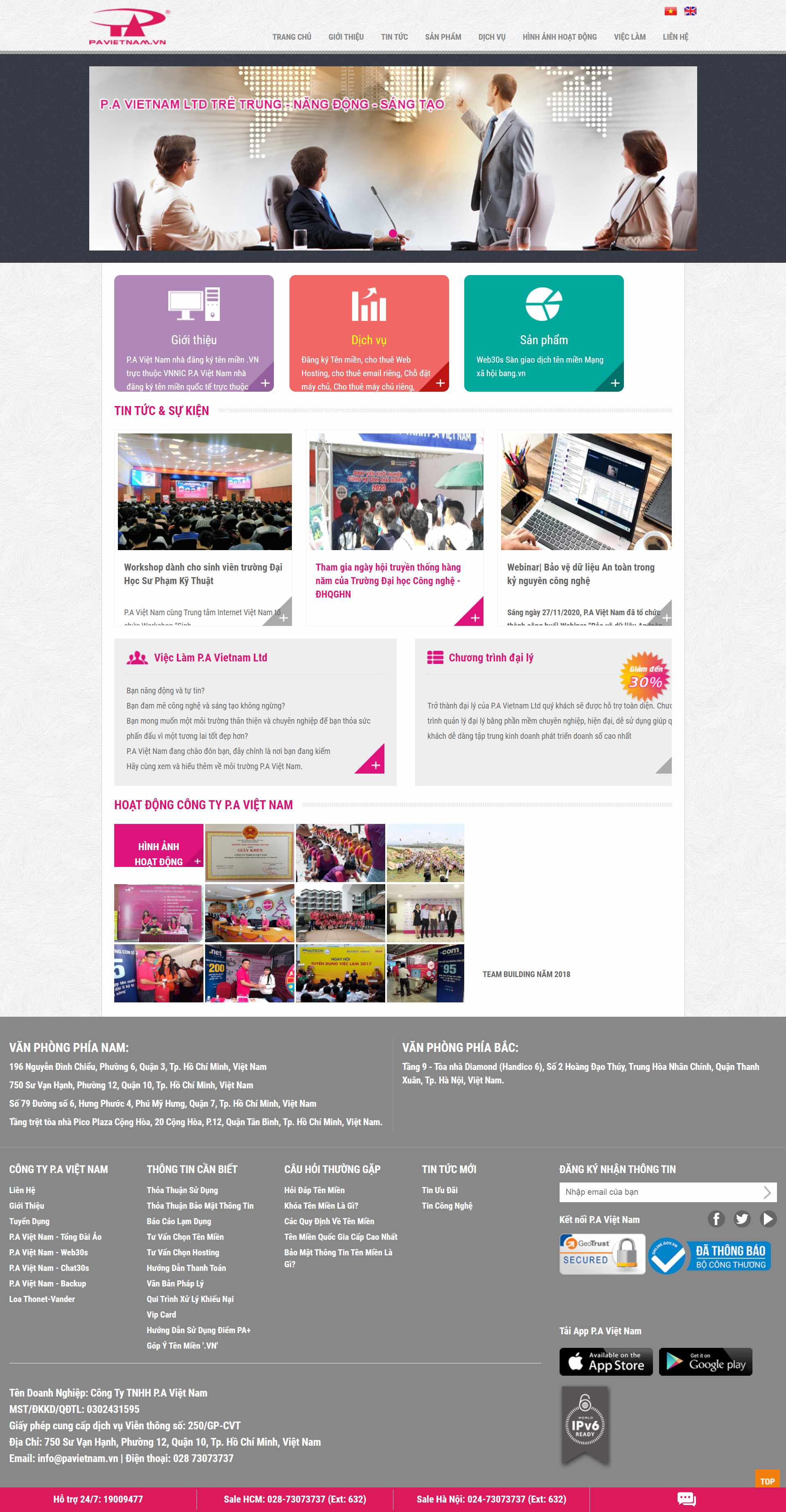 Thiết kế Website web pavietnam - pavietnamcom
