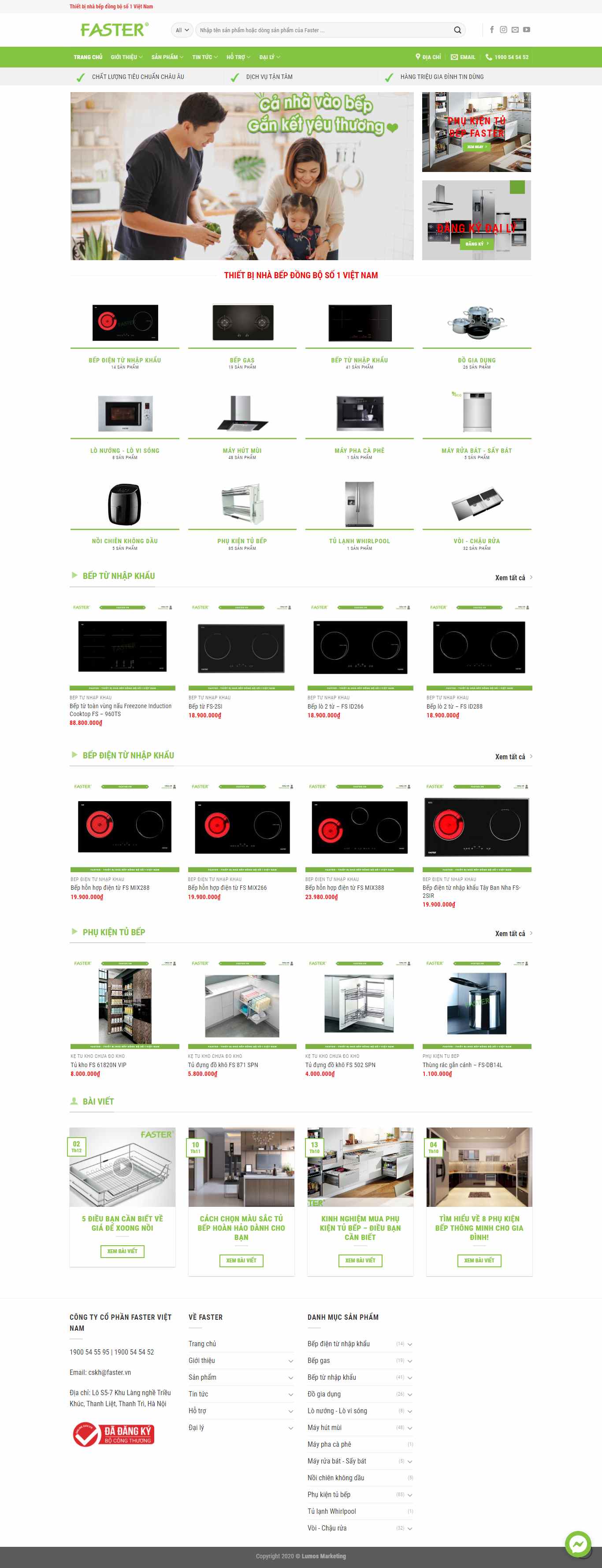 [beponline24h] Thiết kế Website Web thiết bị nhà bếp cao cấp - fastervn