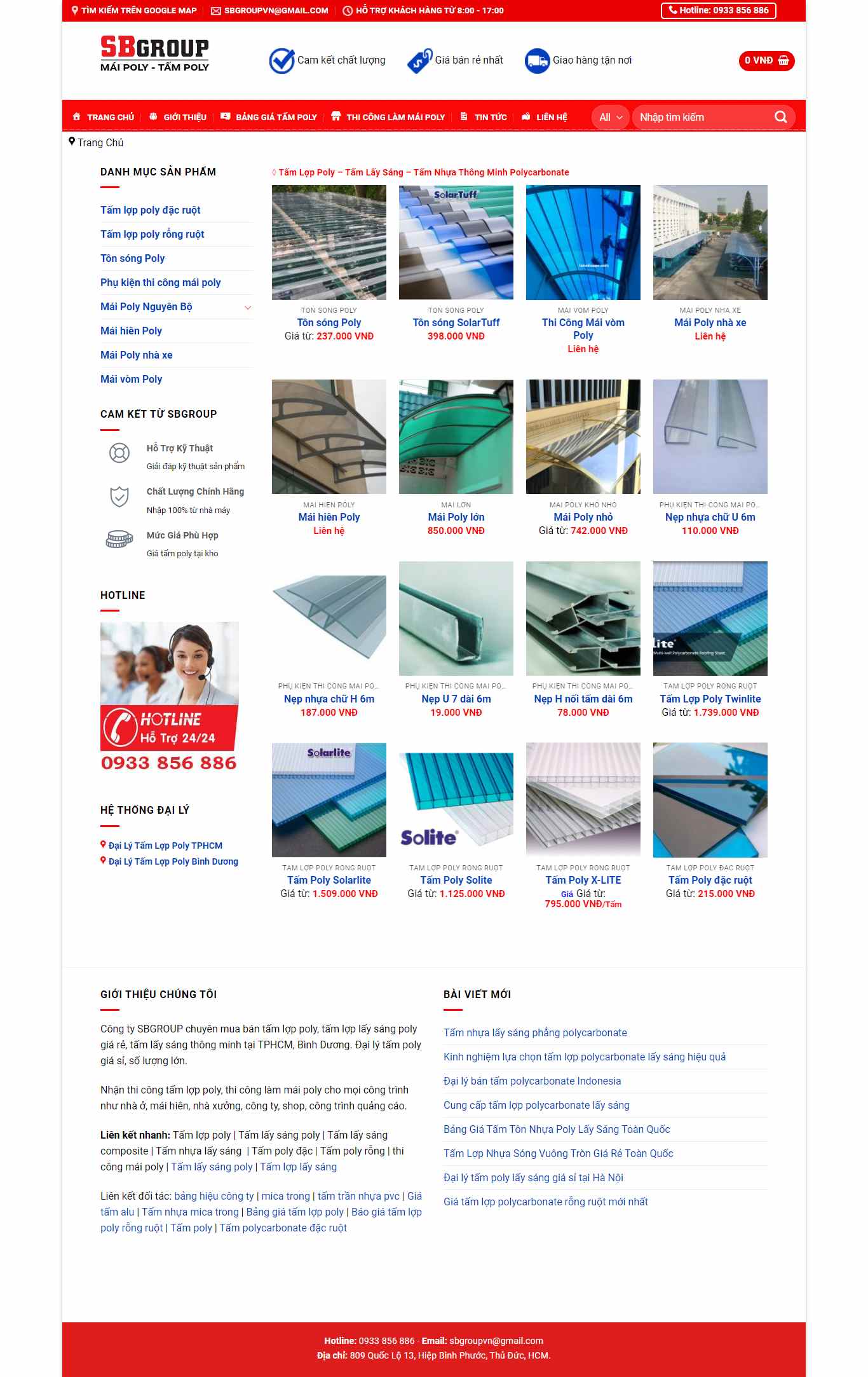 Thiết kế Website Web tấm lợp nhựa, tôn kim loại - tamnhuapccom